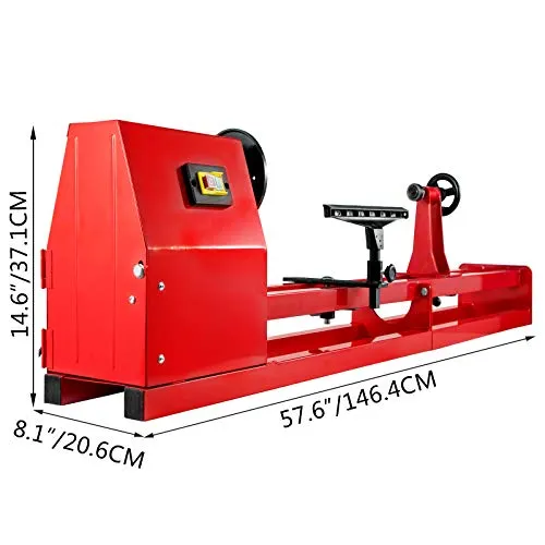 Wood Lathe 14" x 40", Benchtop Wood Lathe with 3 Chisels - Image 9