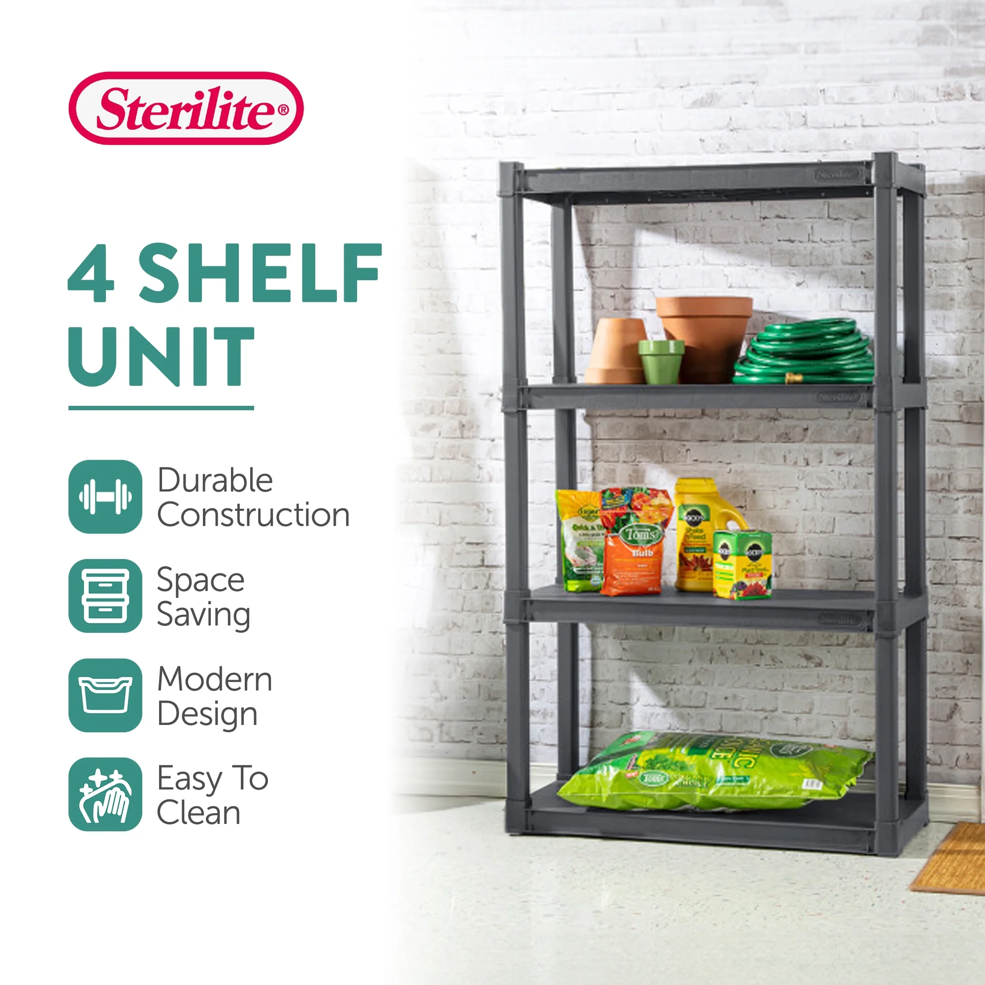 Sterilite 4 Shelf Plastic Storage Unit & 4 Pack 38 Gal Totes & 6 Pack 27 Gal Totes - Image 5