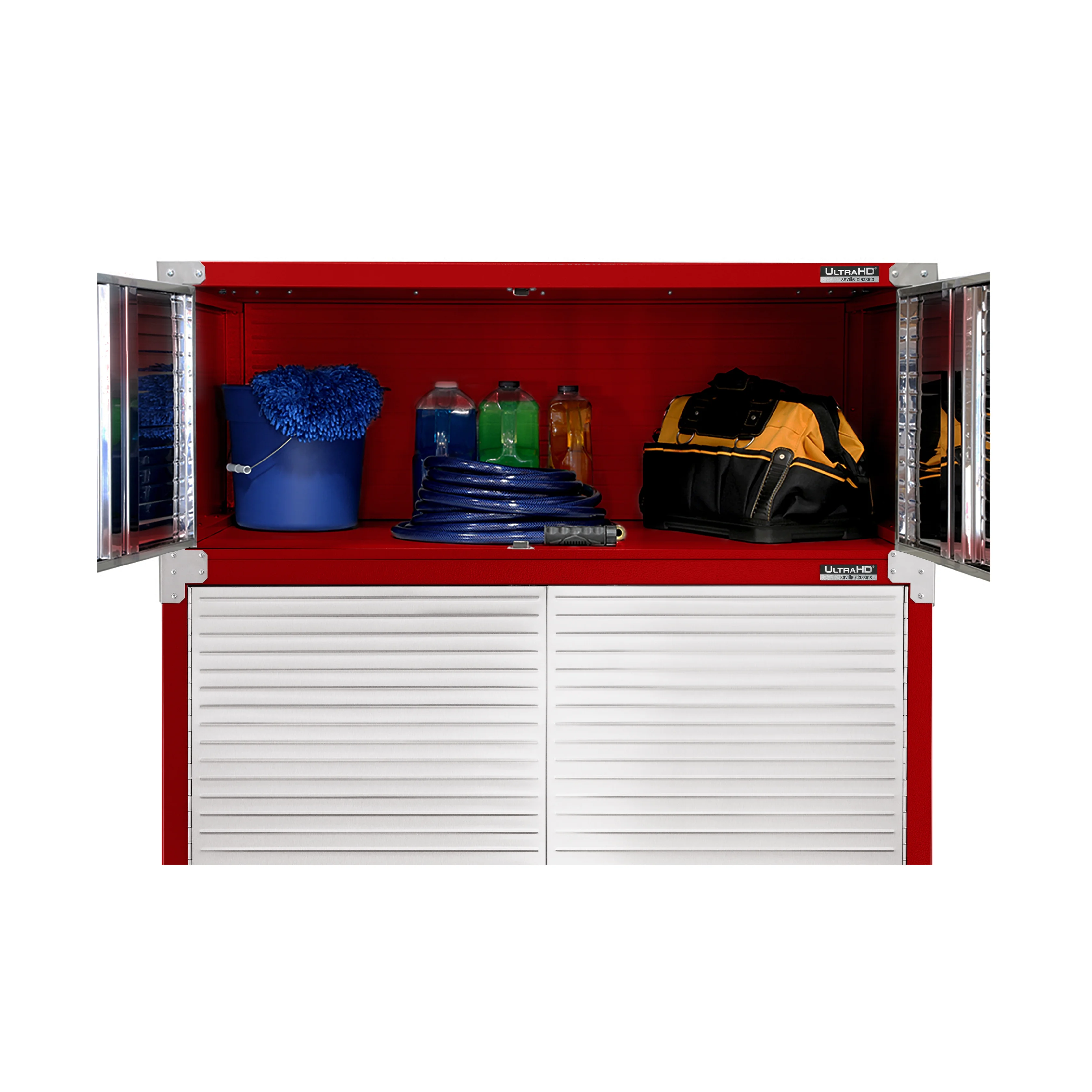 Seville Classics UltraHD Mega 2-Door Lockable Stacker Storage Cabinet, 48" W X 24" D X 18.5" H, Graphite - Image 11