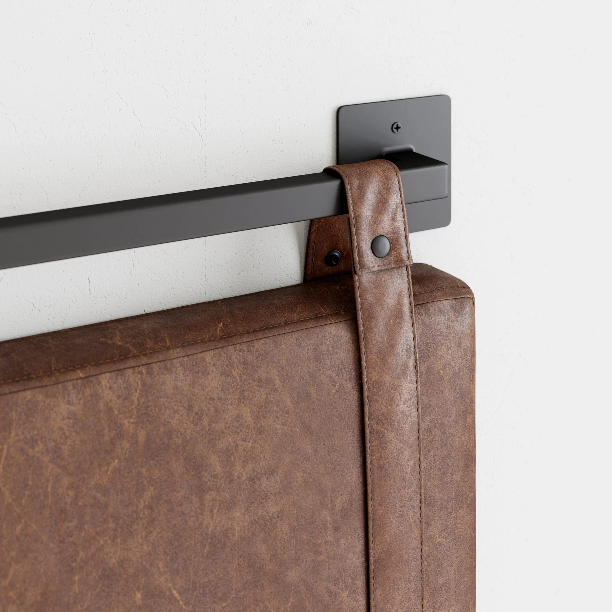 Wall Mount Upholstered Headboard with Metal Rail - Modern Bedroom Headboard - Image 19