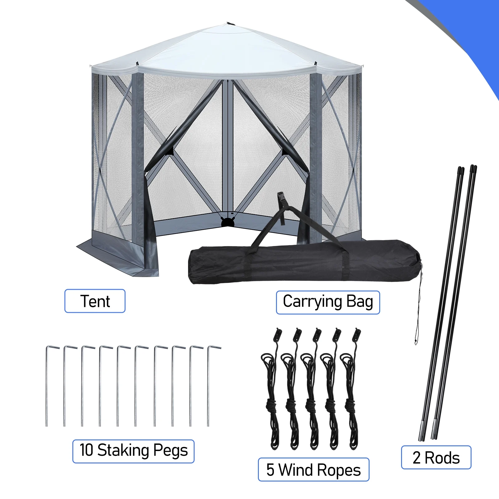 UBesGoo 10 x 10 Ez Pop Up Gazebo Canopy Tent with Mosquito Netting for Patio, Camping and Picnic Includes Carry Bag - Image 6