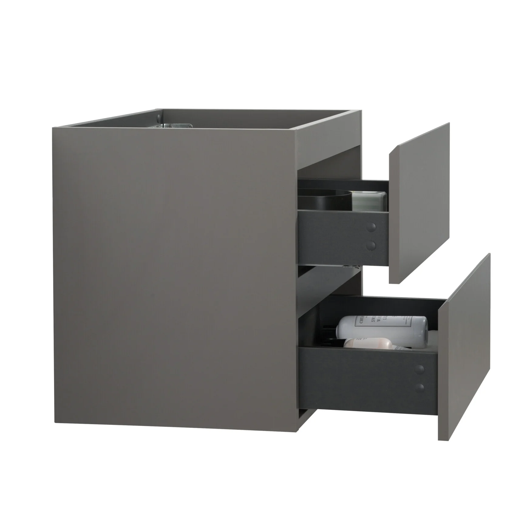 Wall Mount Bathroom Cabinet Without Basin, Gray Two-Drawer Storage Unit with Pre-Assembled Design for Space-Saving Modern Bathrooms - Image 28