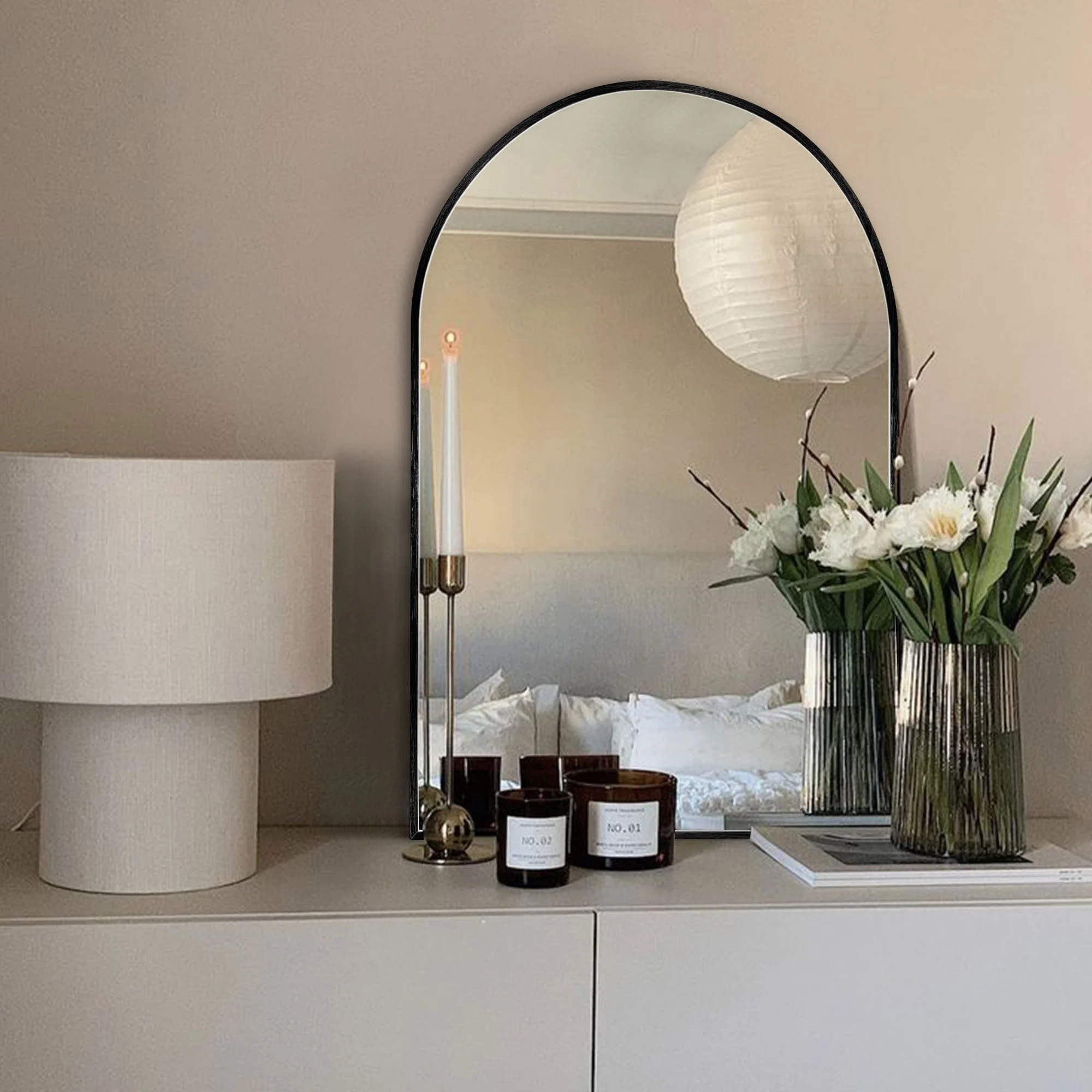 Modern Arch Aluminum Bathroom Wall Mirror, Wall Mounted Vanity Mirror for Bathroom, Bedroom and Home Decor - Image 31