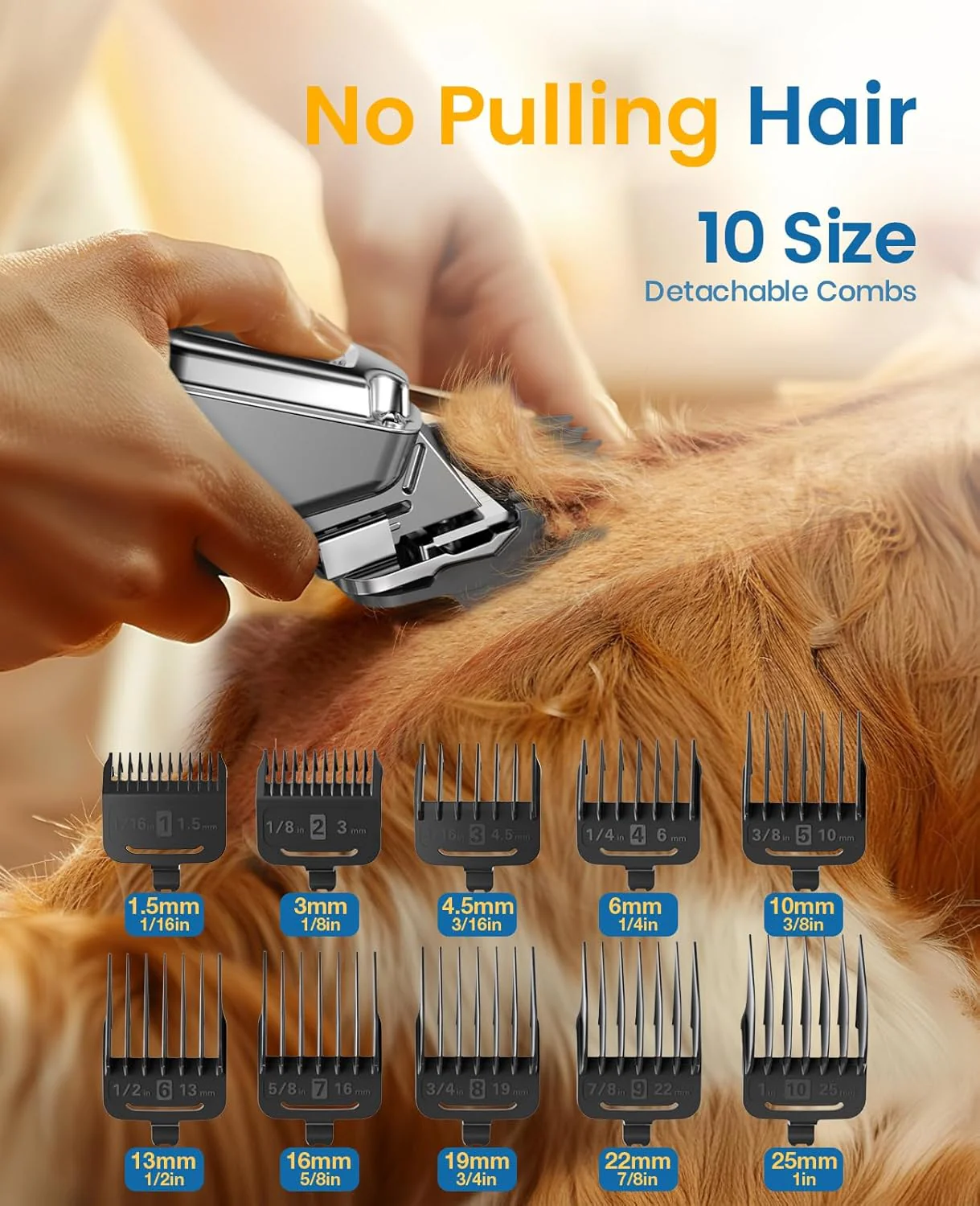 Dog Clippers for Thick Heavy Coats, Professional Electric Pet Grooming Trimmer for Long Hair Dogs - Image 3