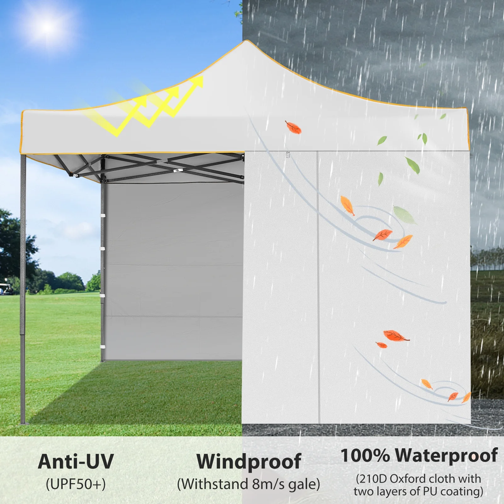 SANOPY 10'x10' Pop up Canopy Tent Anti-UV Waterproof Outdoor Gazebo Instant Party Wedding Backyard Canopy Tent Shade Shelter for Backyard, Patio, Parties,Khaki - Image 38