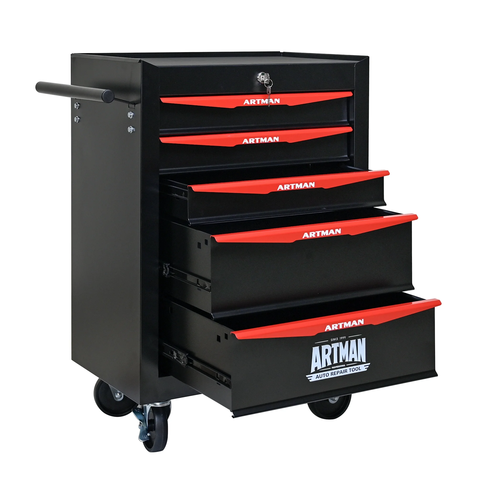 ARTMAN 20" 5-Drawer Rolling Metal Tool Chest Cabinet,Steel Tool Storage Box Organizer for Garage Workshop Warehouse - Image 4