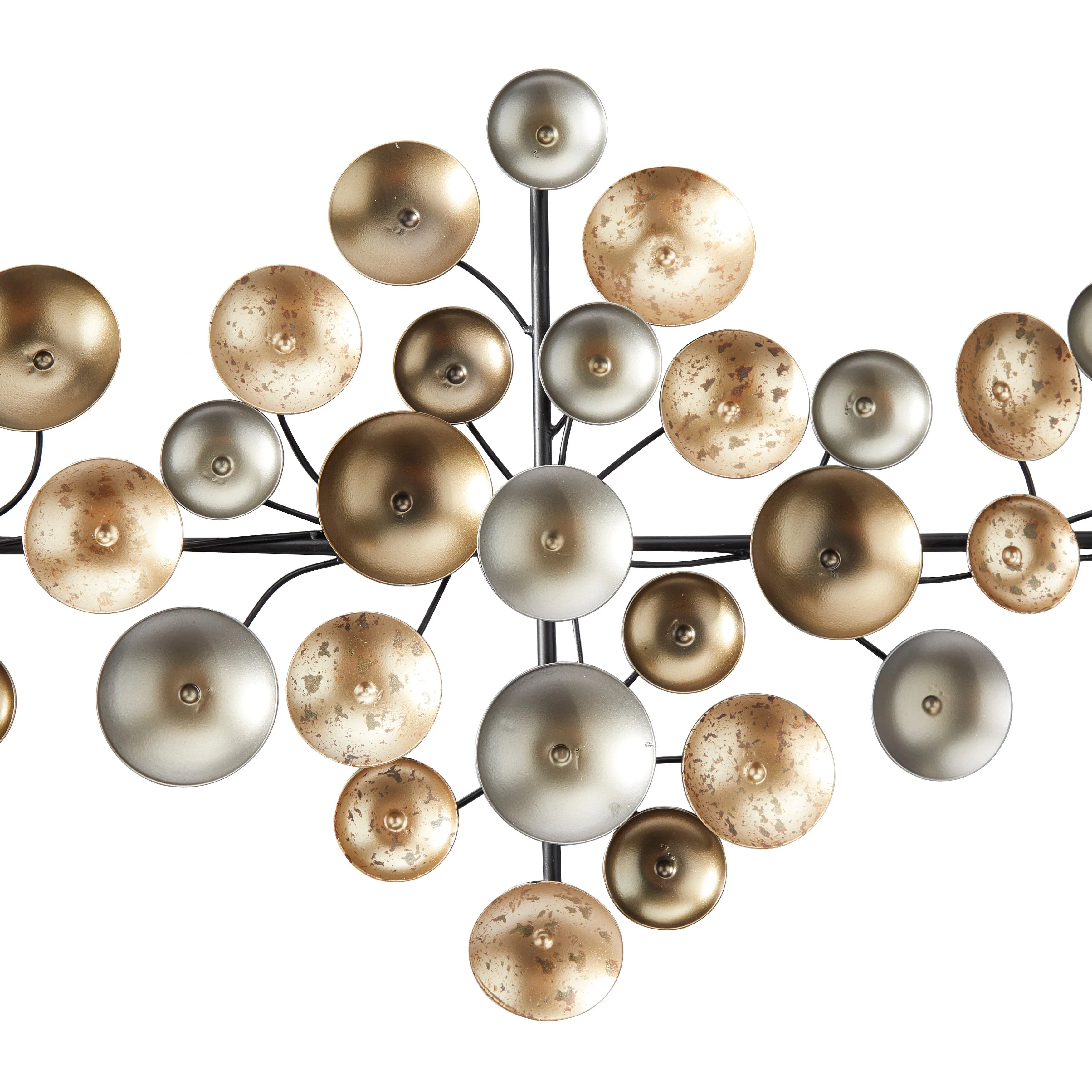 Gold Metal Plate Wall Decor with Textured Pattern, Decorative Wall Art - Image 4
