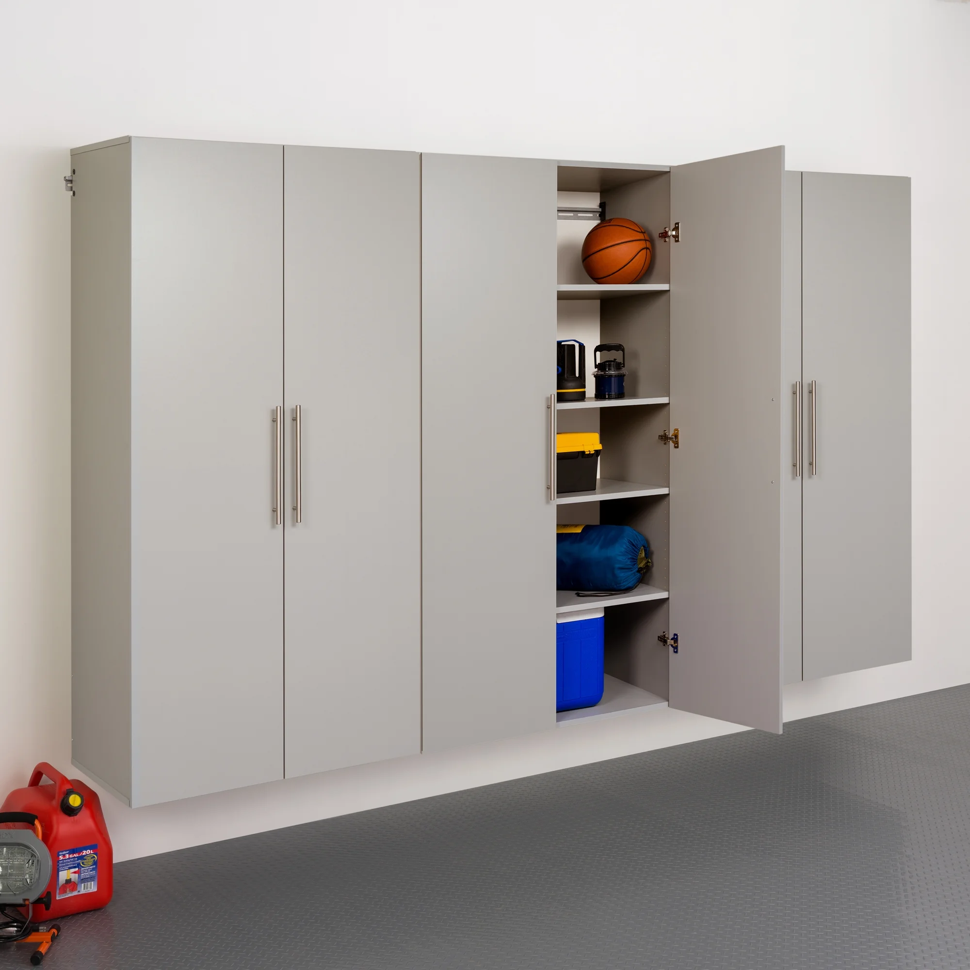 Prepac 3-Piece Extra Large HangUps Storage Cabinet Set, Light Gray - Image 11