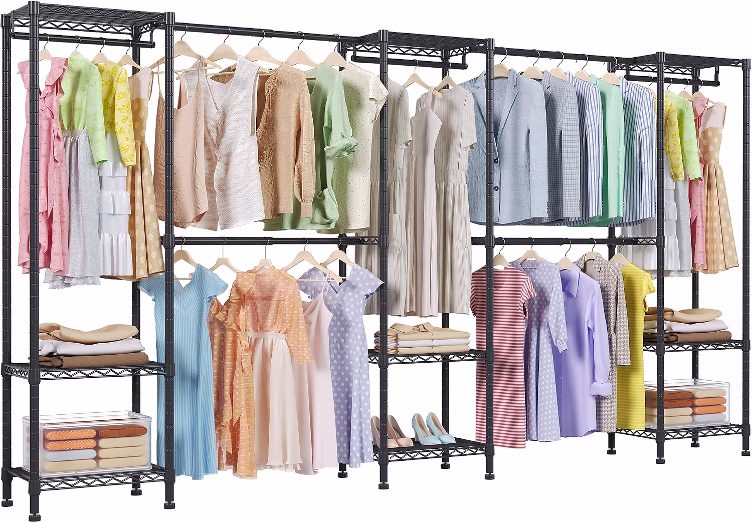H11 Heavy Duty Clothes Rack White Clothing Rack for Hanging Clothes - Image 5