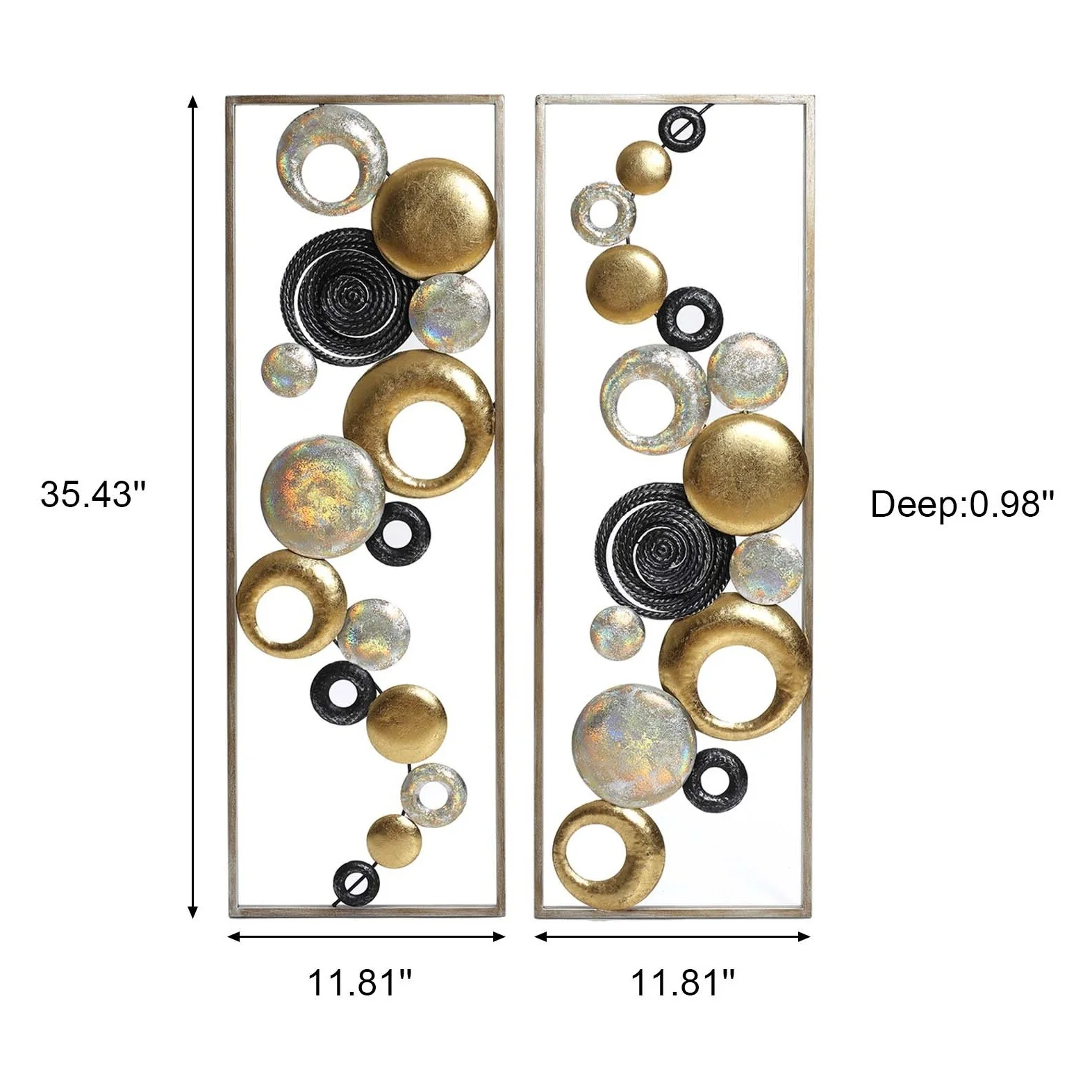 Set of 2 Modern Multi-Color Abstract Metal Wall Decor Panels, Decorative Wall Art for Living Room and Bedroom - Image 10