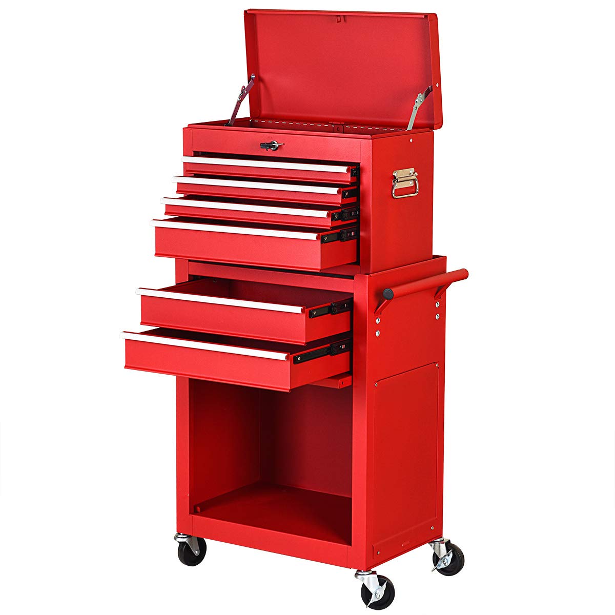 2-Piece 6-Drawer Rolling Tool Chest – Toolbox Set of 2 - Image 5