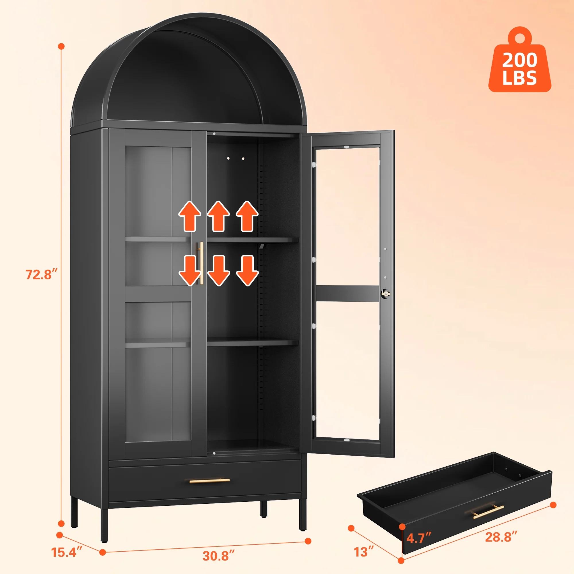 GangMei 71 Inches Tall Metal Garage Storage Cabinets with 5 Adjustable Shelves & Pegboards, Lockable Steel Black Storage Cabinet with Doors for Office, Home, School, Shops, Garage, Assembly required - Image 46