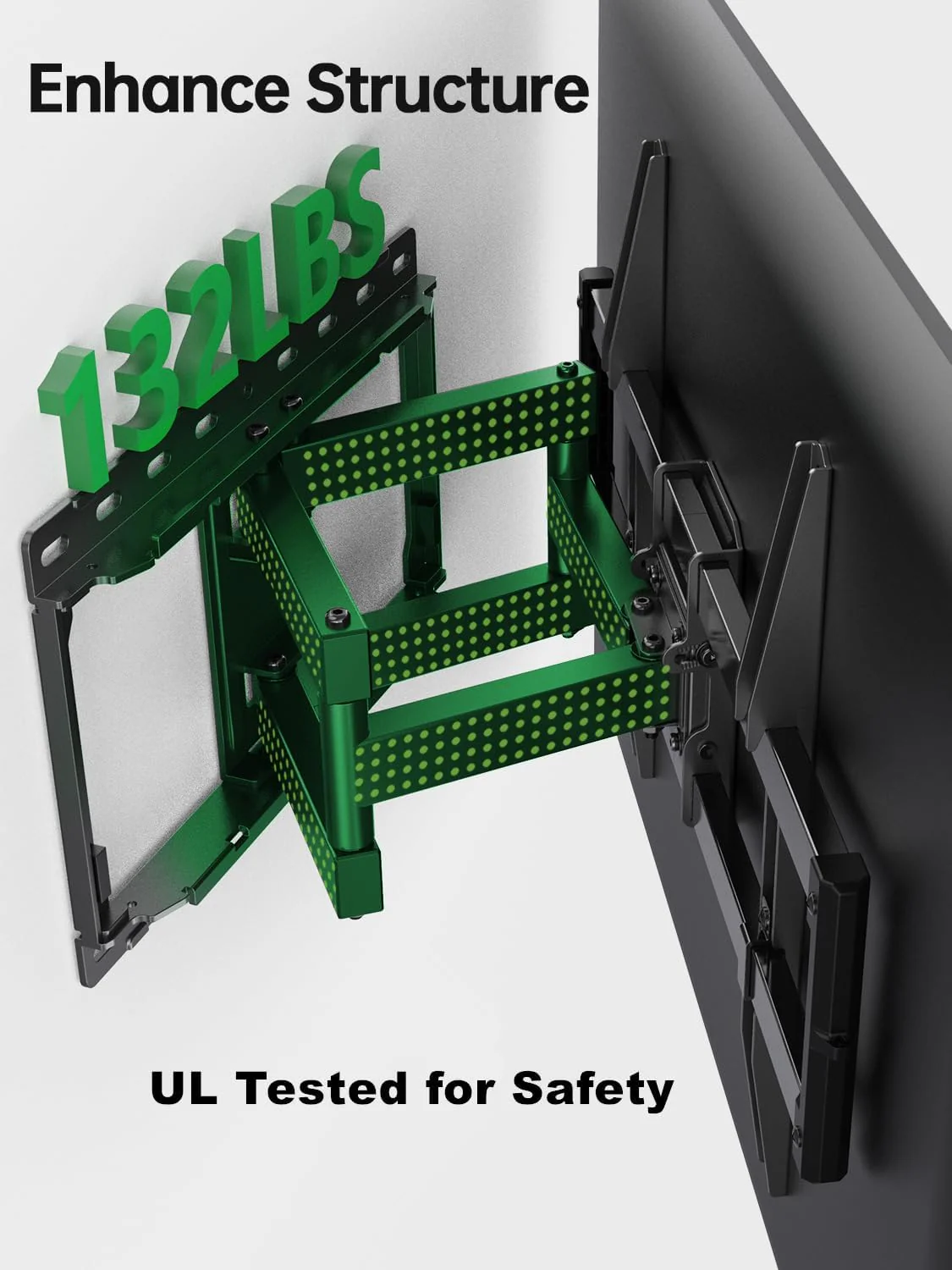 Full Motion TV Wall Mount for Most 42-86 Inch Flat Screen TVs, Adjustable Swivel and Tilt Bracket - Image 3