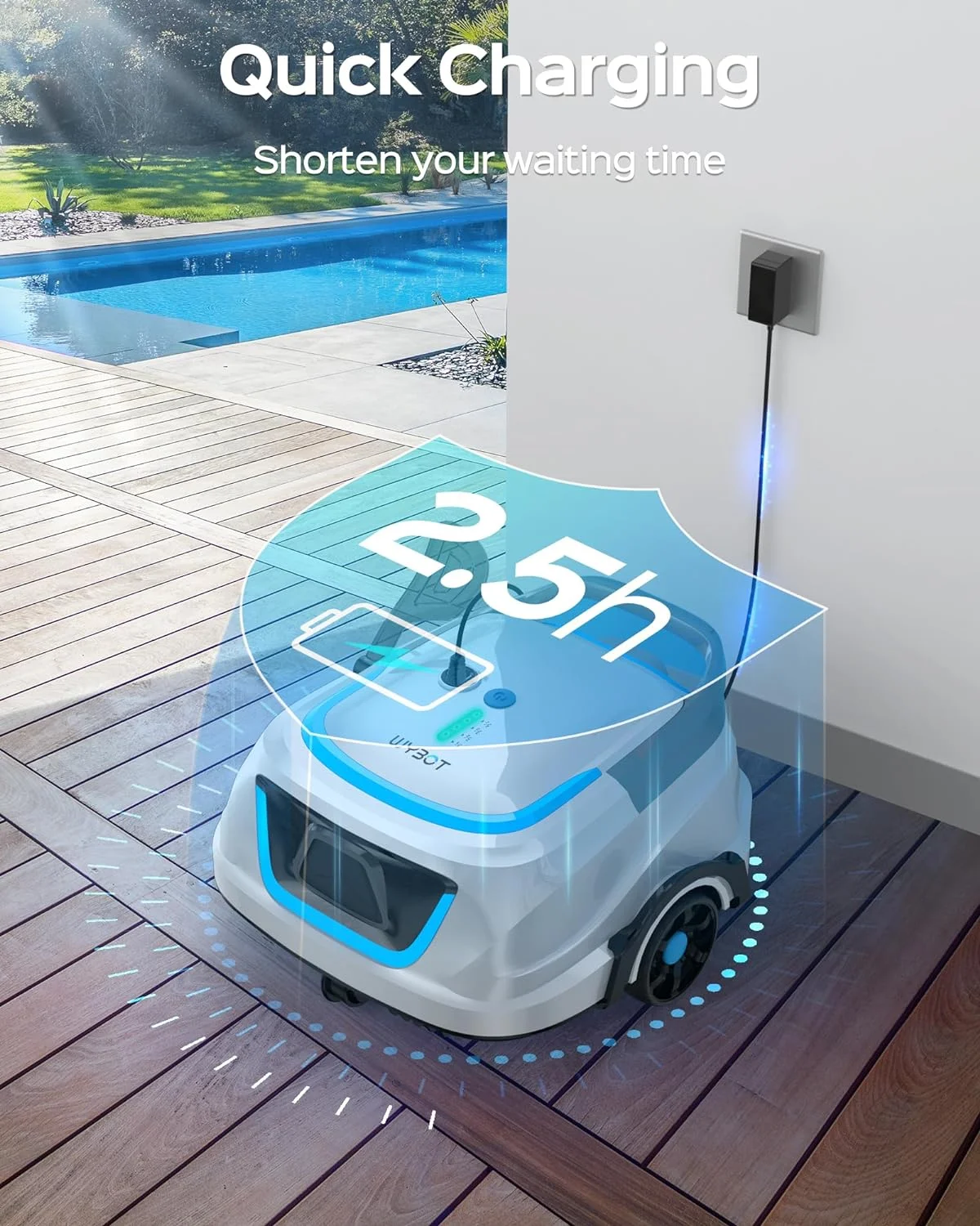 2025 New Upgraded WYBOT A1 Cordless Robotic Pool Vacuum Cleaner - Floor-Only Cleaning for Above Ground Flat-Bottom Pools (Up to 1,076 sq. ft), 120-Min Runtime, Black Green - Image 12