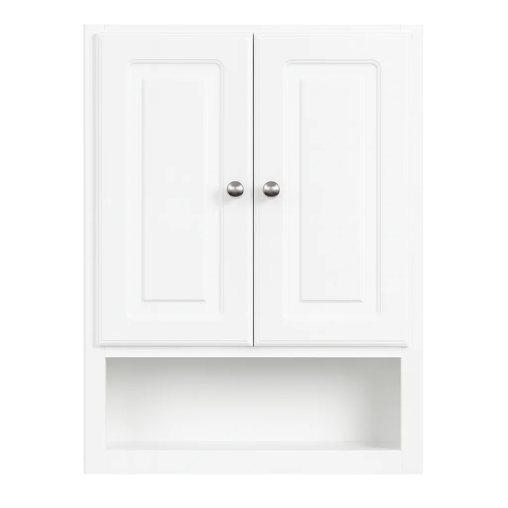 Design House Concord Wood 2-Door Bath Wall Mount Storage Cabinet (21 x 7 x 30), White - Image 3