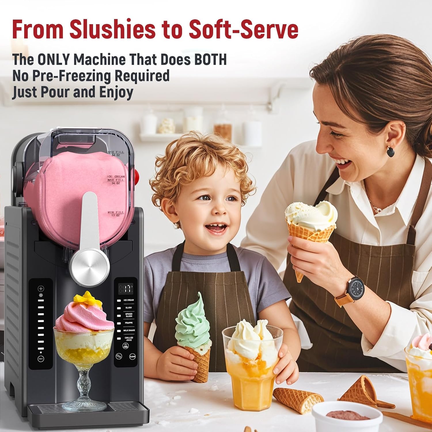 All-In-One Slushie Maker, Frozen Drink Machine for Smoothies, Milkshakes and Ice Cream - Image 2