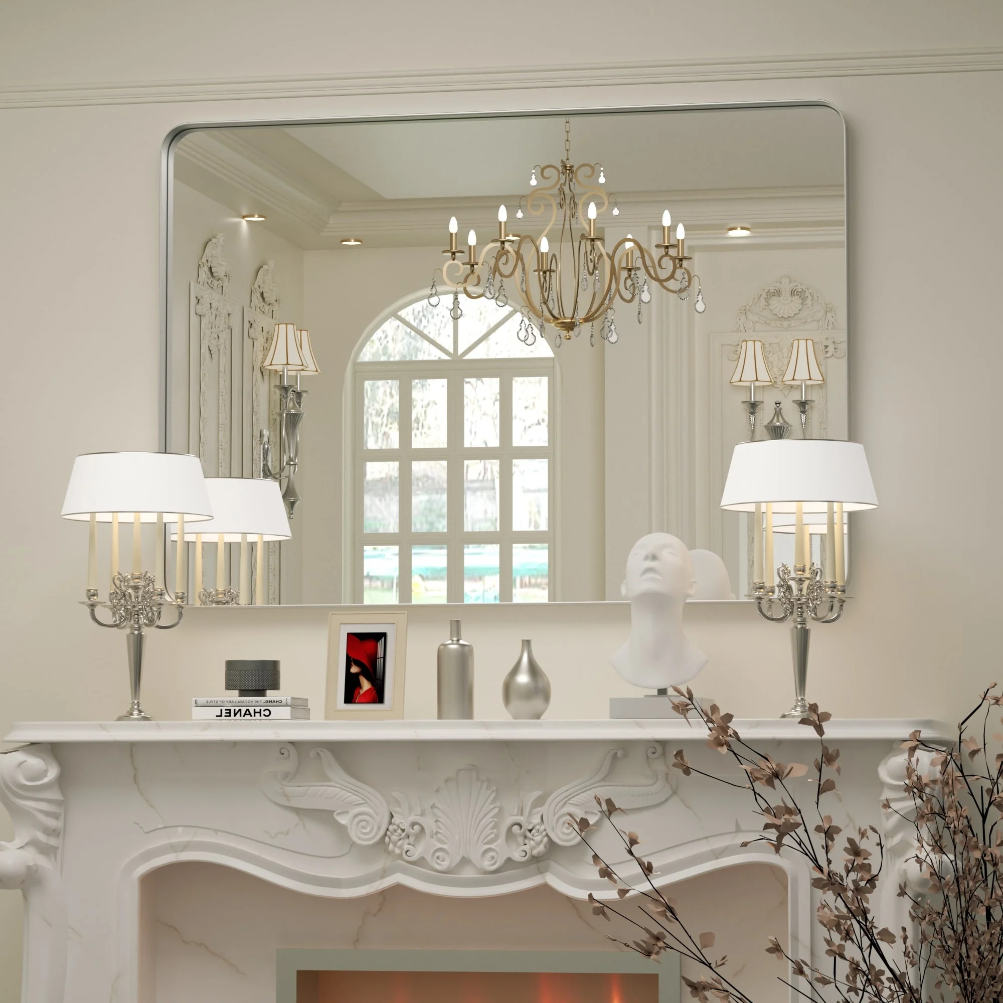 Wall Mirror Vanity Mirror, Bathroom Mirror with Rounded Corners, 1 Piece - Image 19