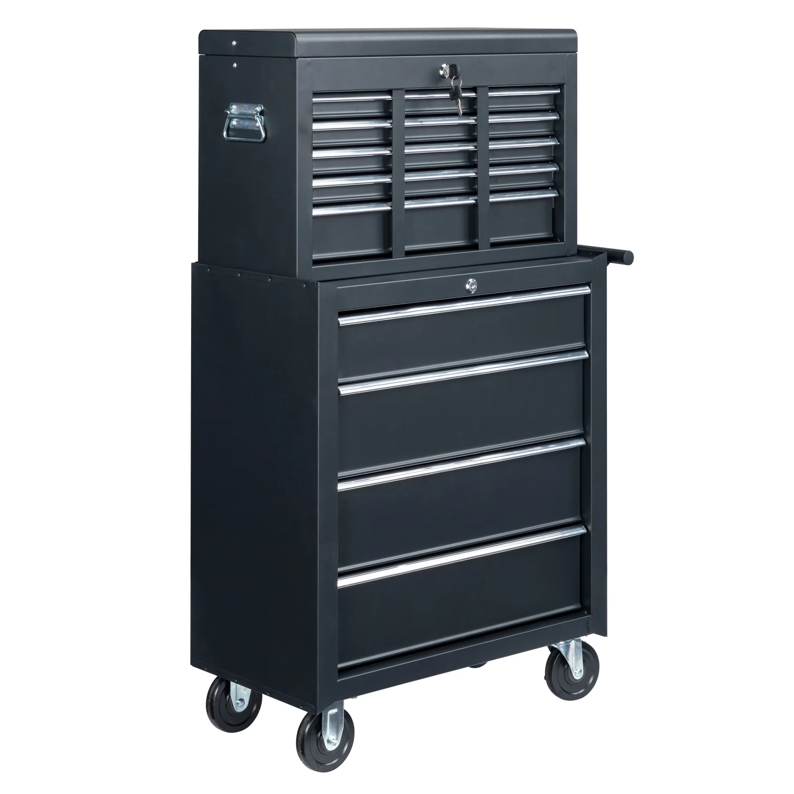 IVV Tool Storage Box Chest with 5 Drawers Steel Repair Tool Box with Lock and Key, Black - Image 7