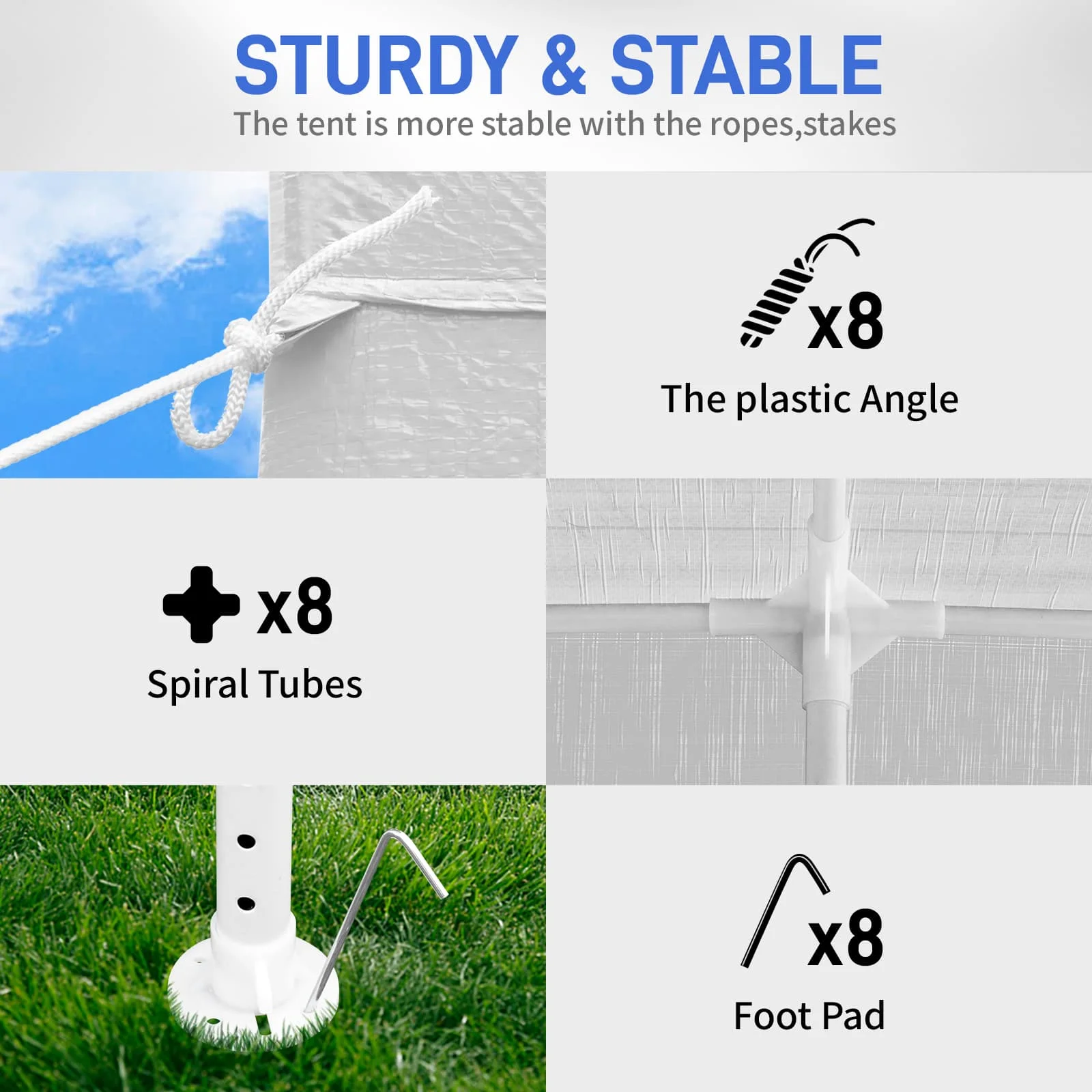 10'x30' Canopy Tent, Canopy Party Tent with 8 Removable Sidewalls,Waterproof Gazebo Tent for Patio/Outdoor/Wedding Parties and Events, White - Image 3