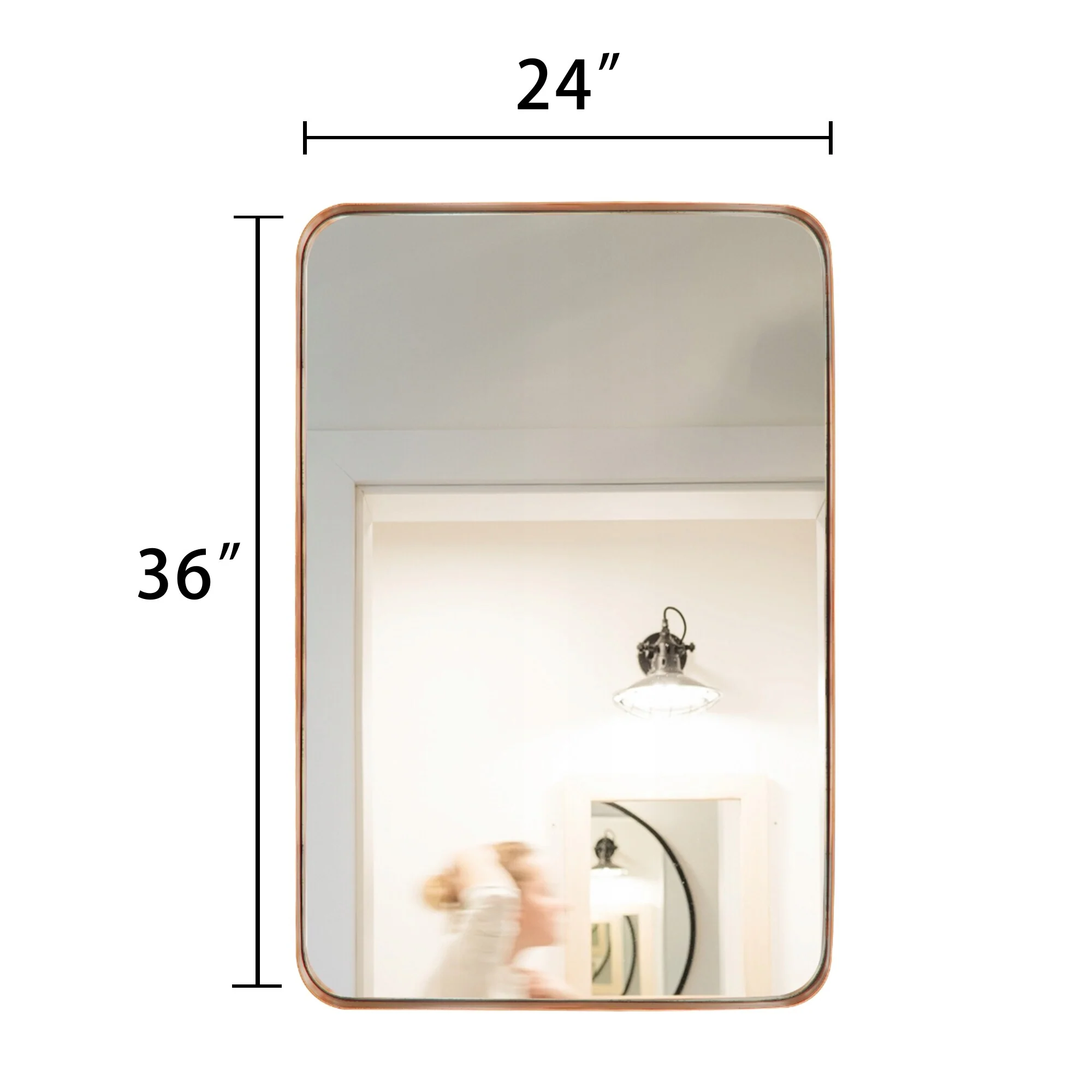 Wall Mirror Vanity Mirror, Bathroom Mirror with Rounded Corners, 1 Piece - Image 49