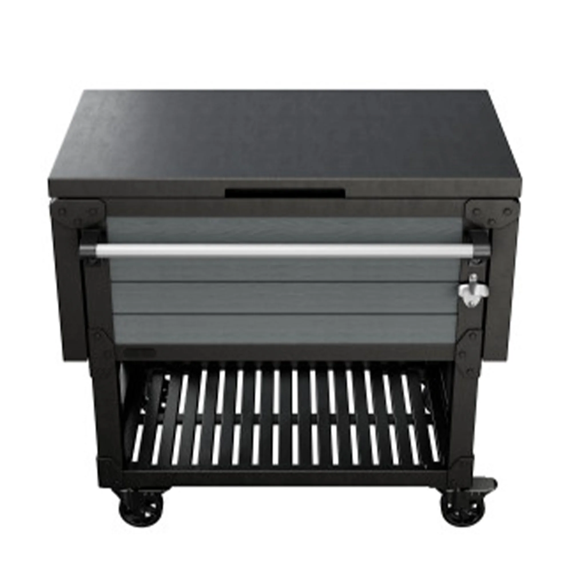 Open Box Keter Outdoor Patio Cooler Ice Chest Insulated Beverage Bar Cart, Gray - Image 12