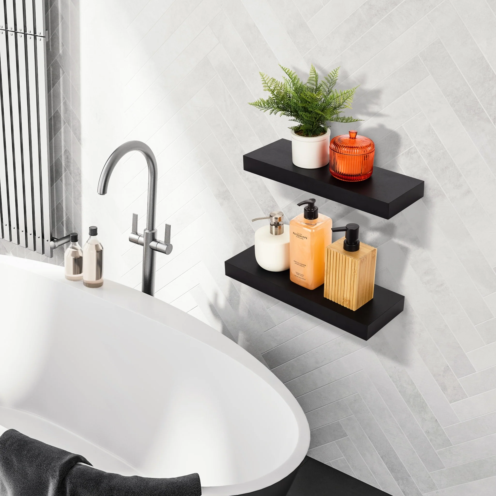 16 Inch Floating Wall Shelves, 3 Pack Farmhouse Hanging Display and Storage Shelves - Image 18