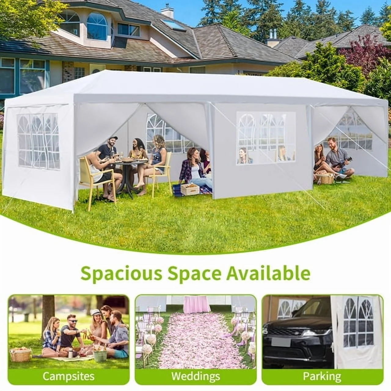 Sythers 10'x10' Pop Up Canopy Tent with 4 Removable Sidewalls, Portable Gazebo, UV Resistant Waterproof, Enclosed Canopy Tent for Outdoor Events, Patio, Backyard, Party, BBQ, Camping, Black - Image 16