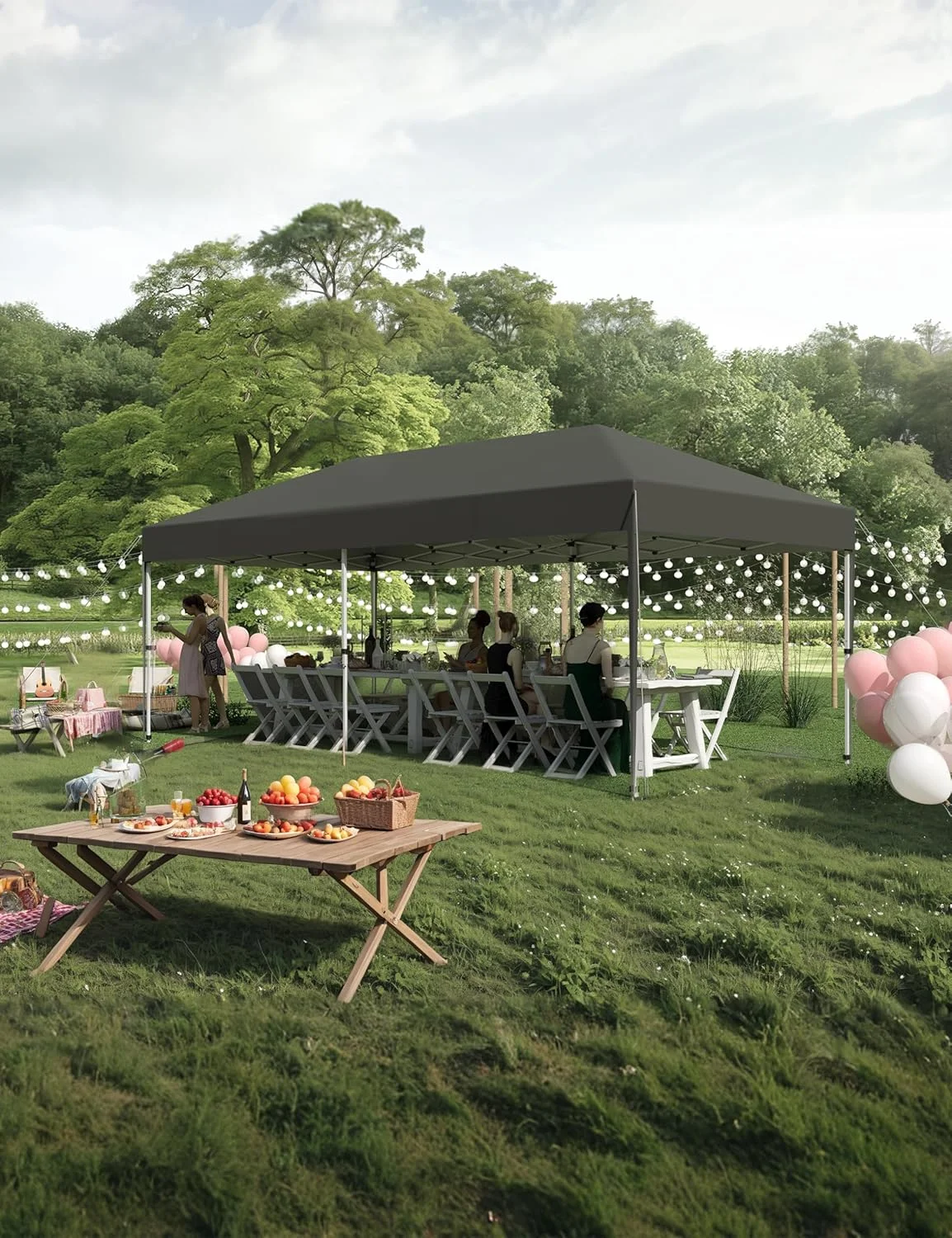 Telyswee 10'x 20' Pop Up Canopy Tent for Parties, Heavy Duty Commercial Canopy Tent Outdoor Vendor Party Tent Waterproof Gazebo Shelter for Patio Outdoor Party Events - Image 2