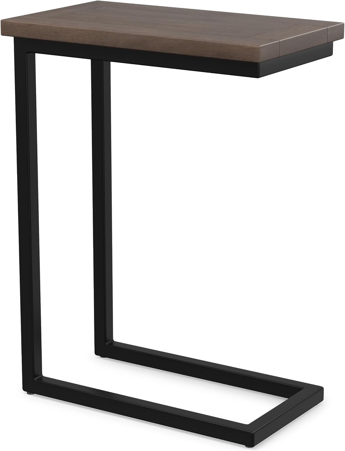 18" Wide Solid Wood C-Side End Table, Dark Cognac Brown - Image 7
