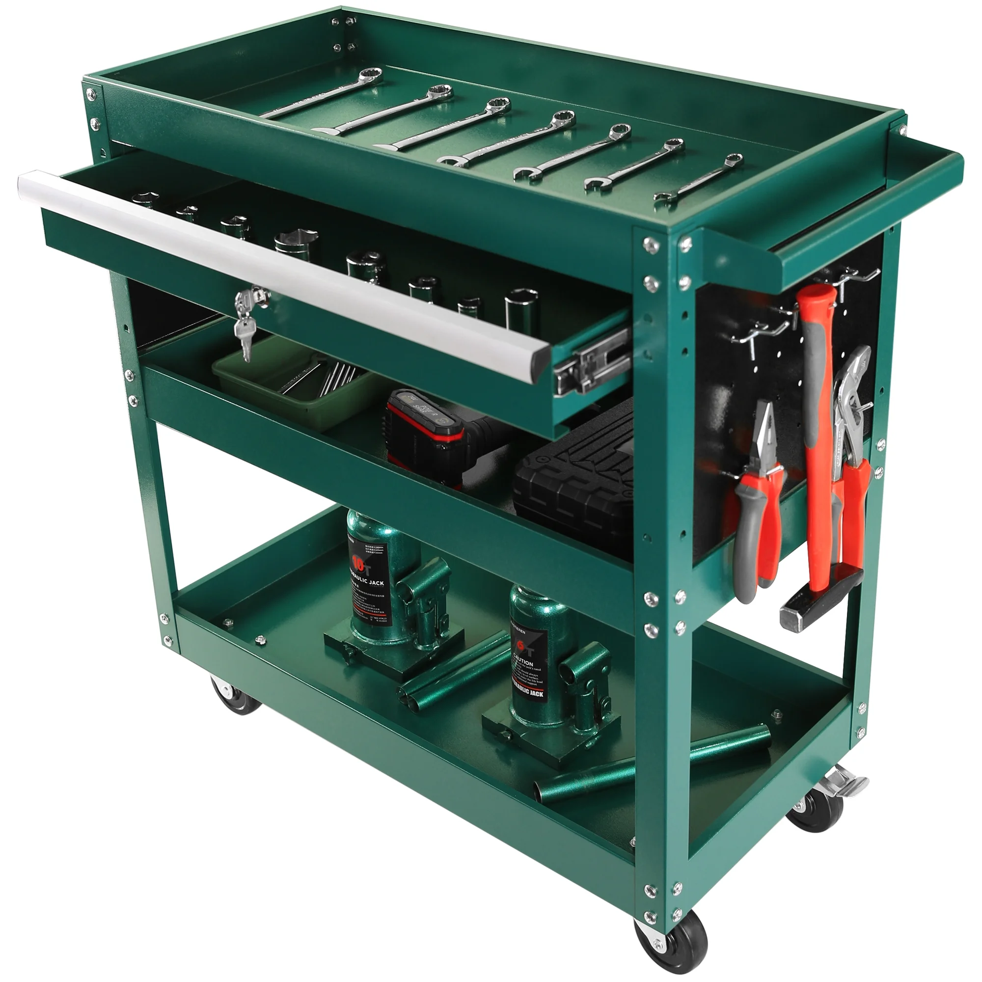 DUOSONG 5-Drawer Rolling Tool Chest, High Capacity Tool Storage Cabinet W/Lockable Wheels, Adjustable Shelf & Anti-Slip Liner, Detachable Tool Box Organizer, Rolling Tool Cabinet Blue Steel Tools & - Image 23