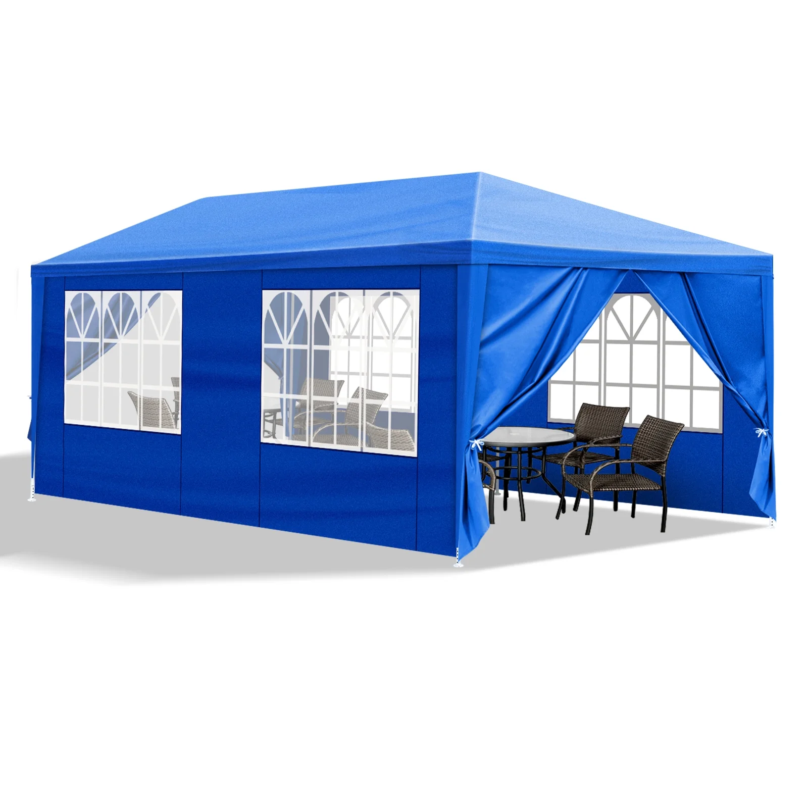 10'x20' Outdoor Party Tent with 6 Removable Sidewalls, Waterproof Canopy Patio Wedding Gazebo, Blue - Image 6