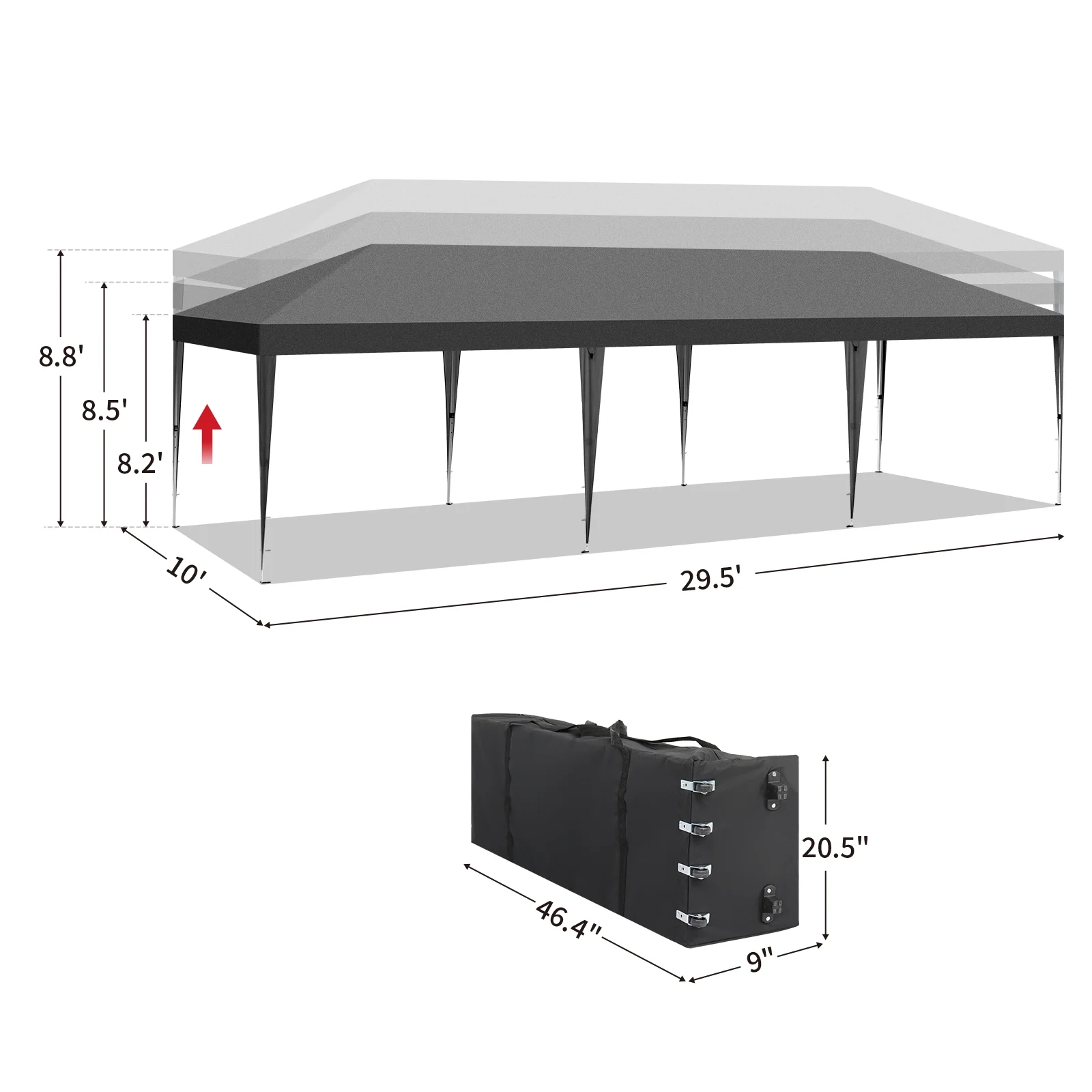 UBesGoo Ez Pop Up Patio Canopy Tent Gazebo Outdoor Party with 6 Sidewalls 10 x 20 ft Blue - Image 37