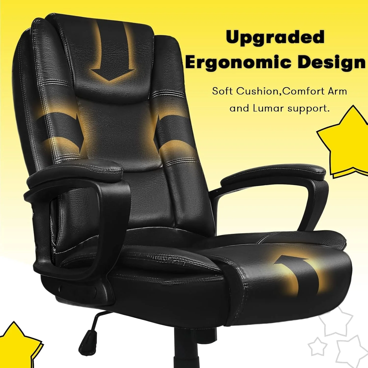 Big and Tall Executive Office Chair, High Back Ergonomic Leather Chair, 400 lb Capacity - Image 32