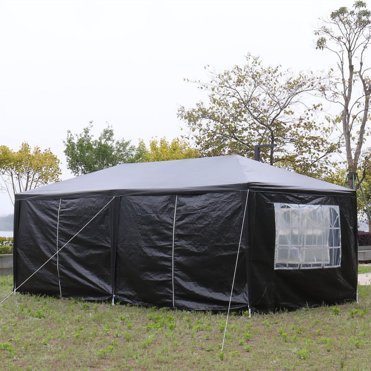 Fithood 10'x20' Outdoor Party Tent with 6 Removable Sidewalls, Waterproof Canopy Patio Wedding Gazebo, Black - Image 2
