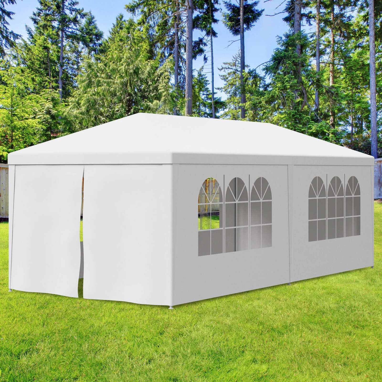 10' x 20' Outdoor Party Tent, Heavy Duty Canopy Event Wedding Tent for Parties Backyard Patio, White - Image 2