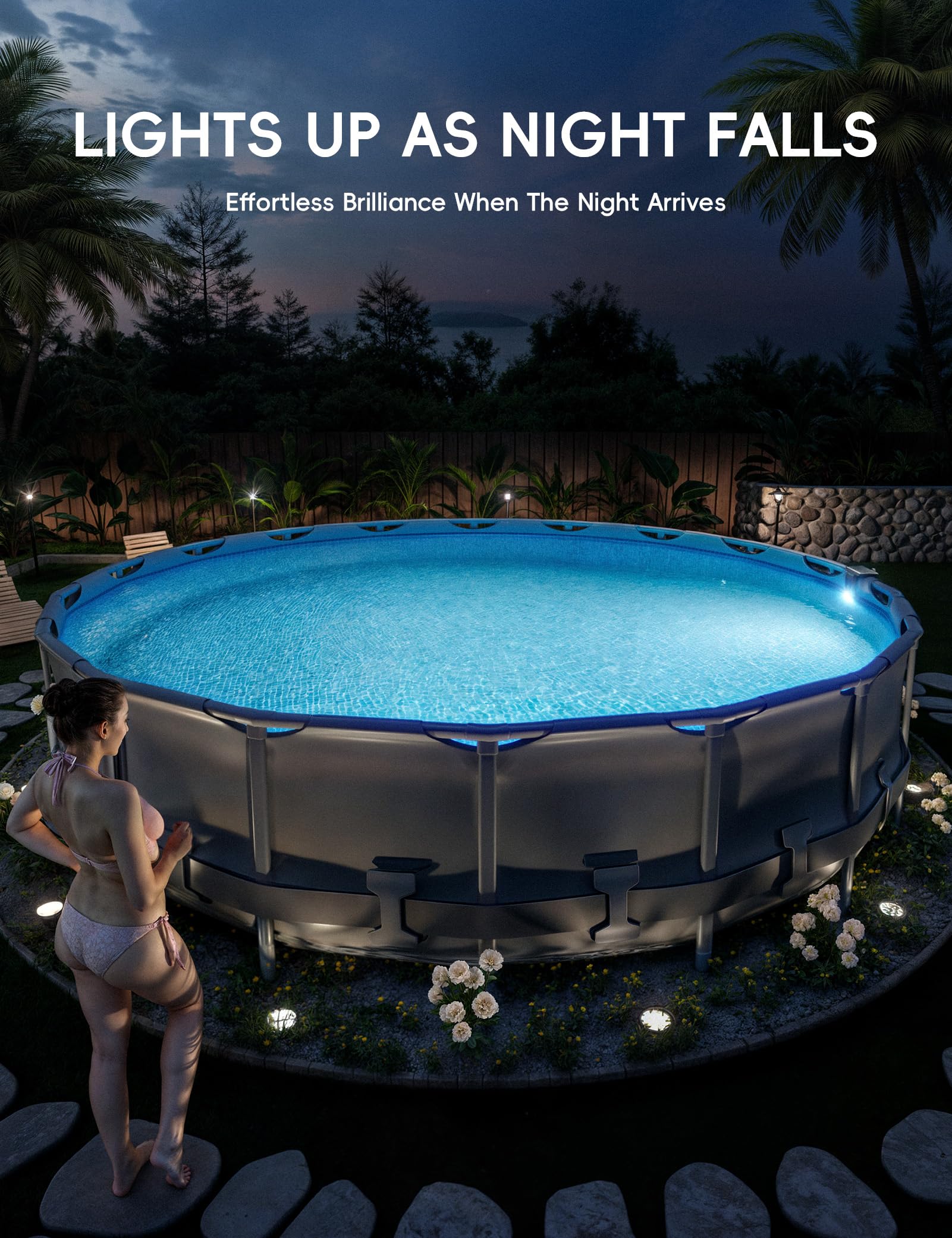 Solar Pool Lights for Steel Wall Above Ground Pools, Solar Powered LED Swimming Pool Lighting - Image 22
