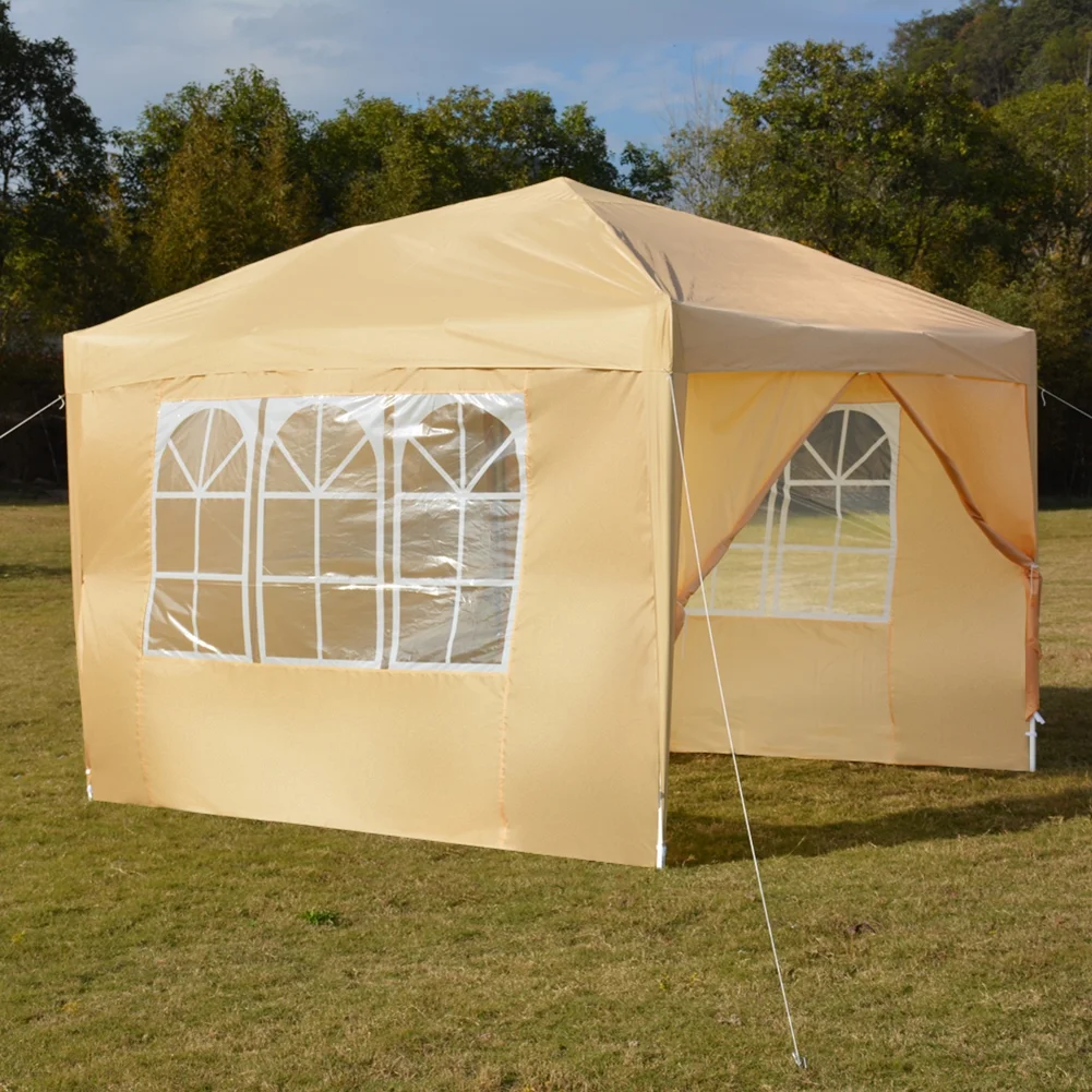 Spaco 10x10 FT pop up canopy with 2 Windows And 2 Doors, Instant Canopies Portable Gazebo UV Resistant Waterproof Enclosed Canopy Tent for Outdoor Events, Patio, Backyard, Party, Khaki - Image 7