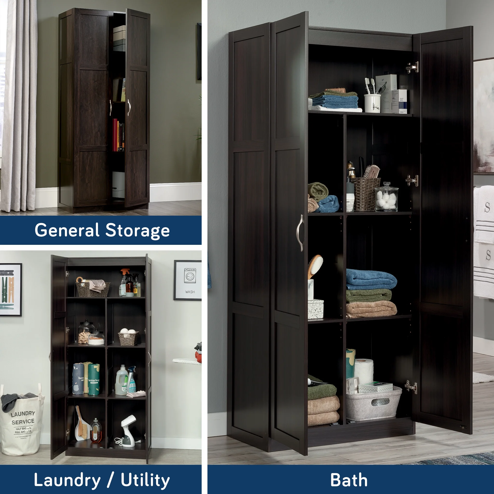 Sauder Select 2 Door Storage Cabinet, Reclaimed Pine Finish - Image 36