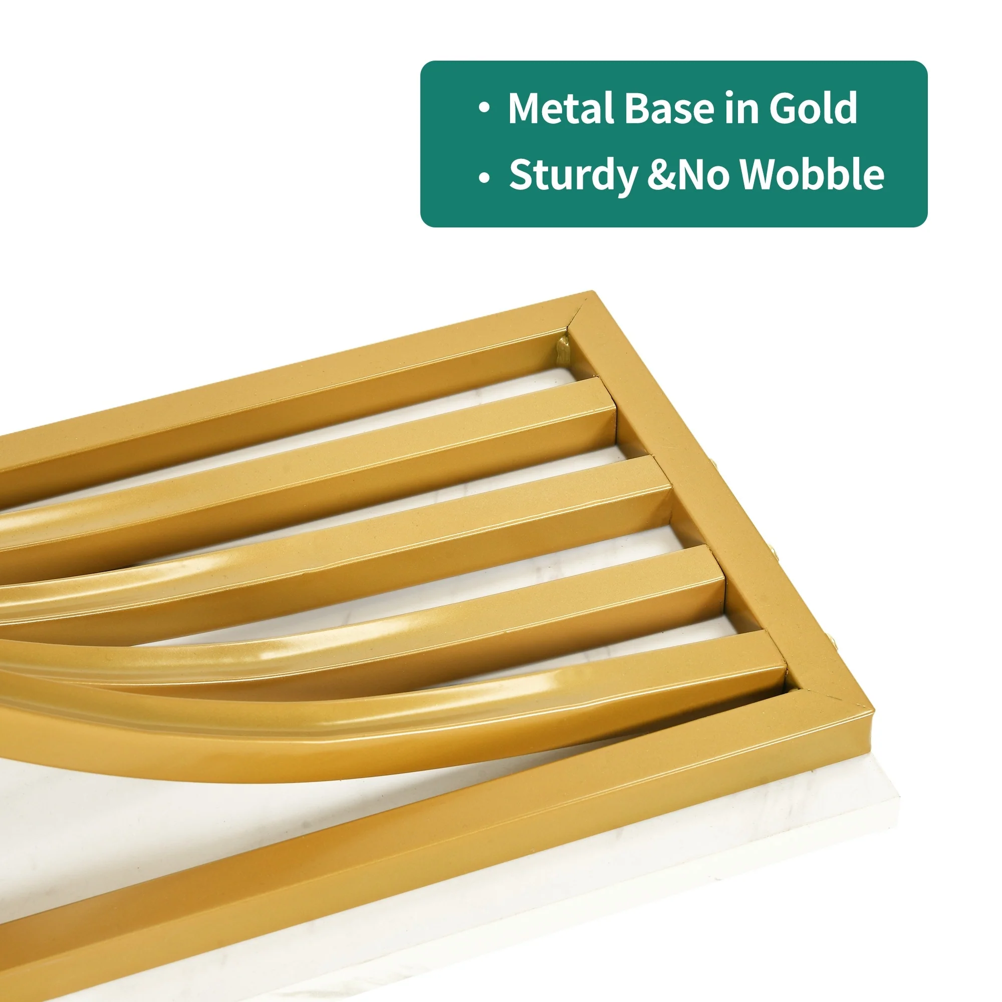 Modern Gold Console Table with Marbled Top, Sofa Table for Entryway and Hallway - Image 25