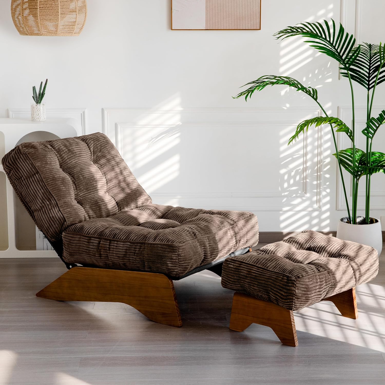Accent Chair with Ottoman, Lounge Chair with Adjustable Backrest - Image 4