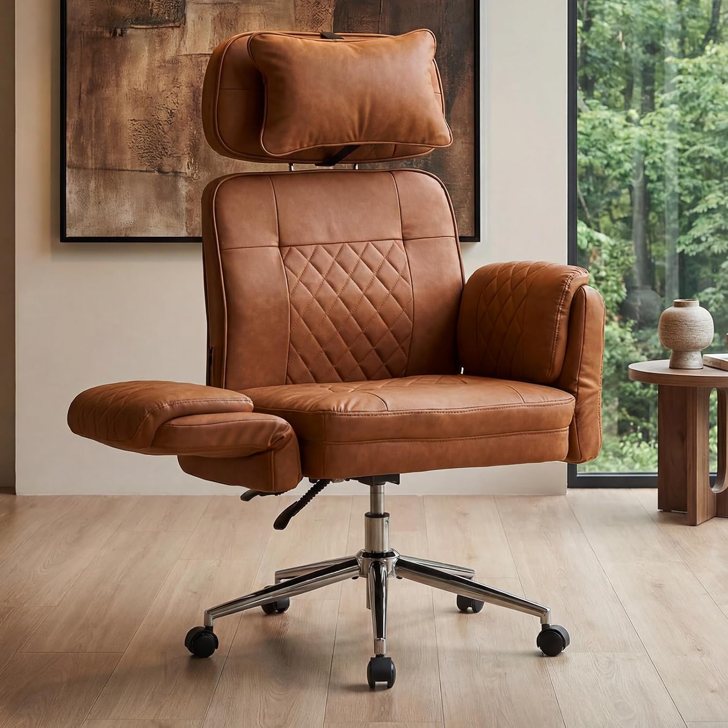 Big and Tall Ergonomic Office Chair, Criss Cross Desk Chair with Pivot Arms - Image 3