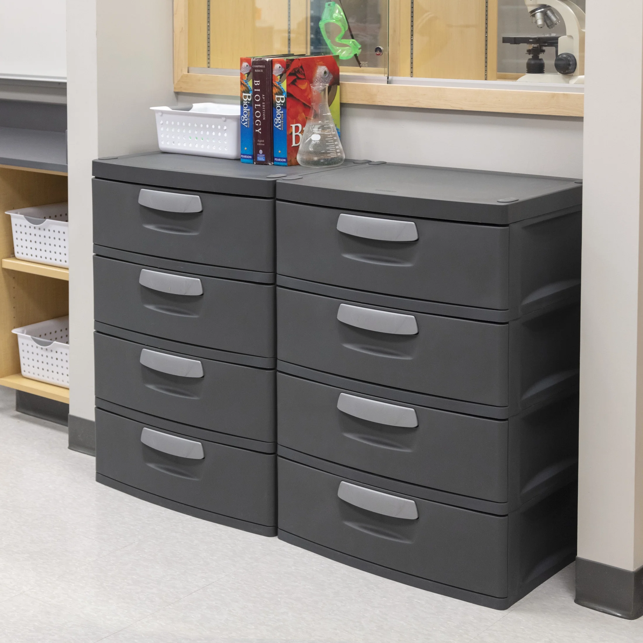 Sterilite 4 Drawer Unit, Durable Plastic Storage Solution for Garages and Basements, Dark Gray - Image 8