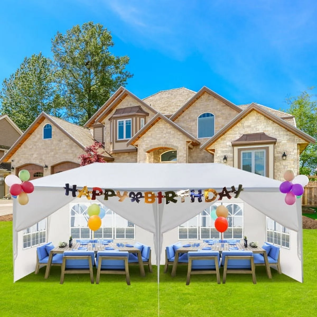 Mother's Day Sales - 10' x 20' Party Tent,Portable Wedding Party Tent,Patio Parties Tent BBQ Shelter Canopy Gazebo for Outdoor Events(10'x20' w/6 sidewalls) - Image 11