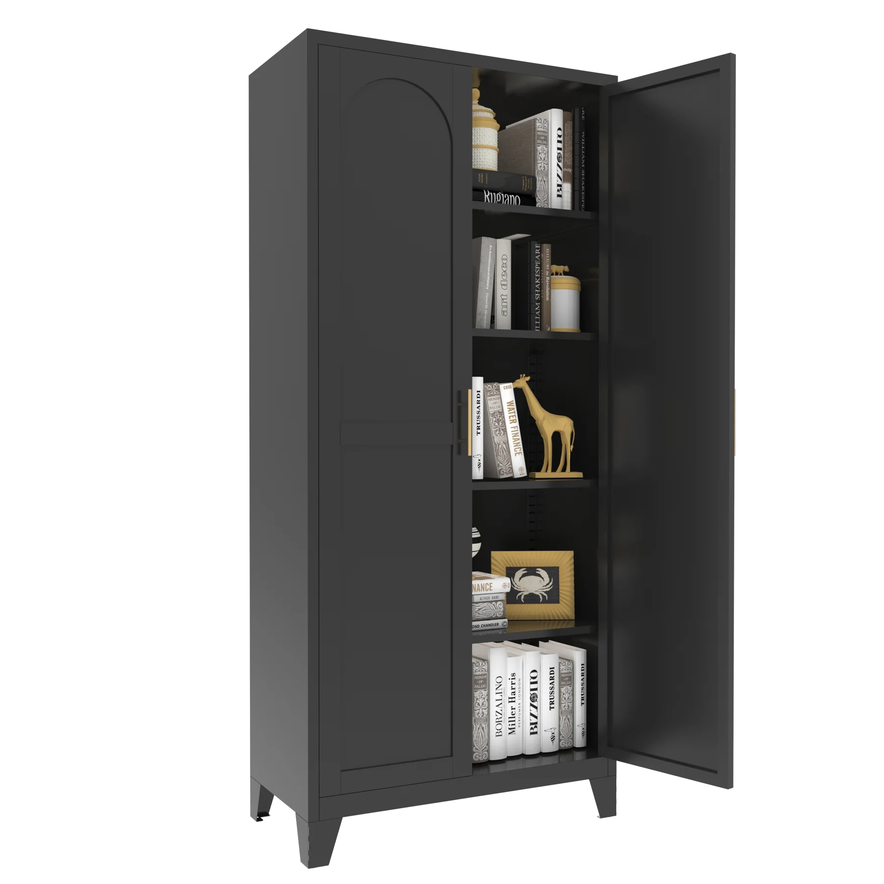 71 Inch Metal Storage Cabinet with 2 Doors and 5 Adjustable Shelves, Lockable File Cabinet for Organizing Garage, Pantry, Basement, Laundry Room or Mudroom, White - Image 14