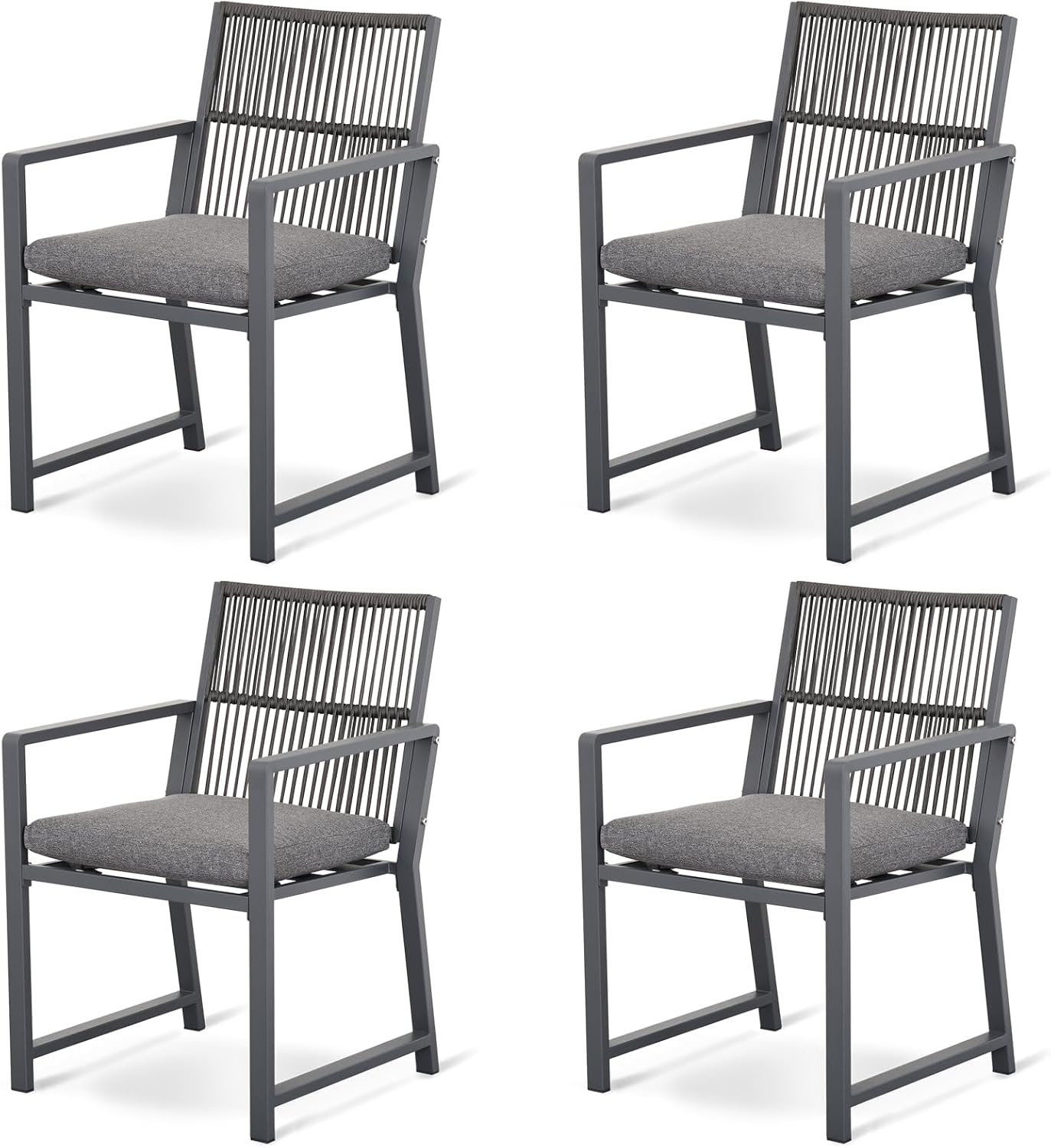 Outdoor HDPE Patio Dining Chairs ,400Lbs,Black,Set of 2 - Image 26