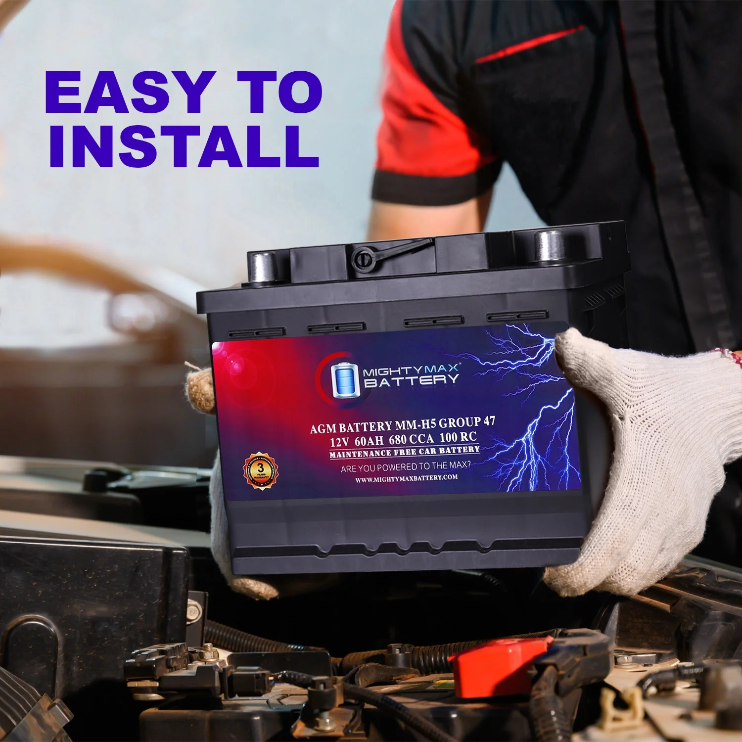 MM-H5 Start and Stop Car BCI Group Size 47 12V 60 AH, 100RC, 680 CCA Rechargeable AGM Car battery - Image 5