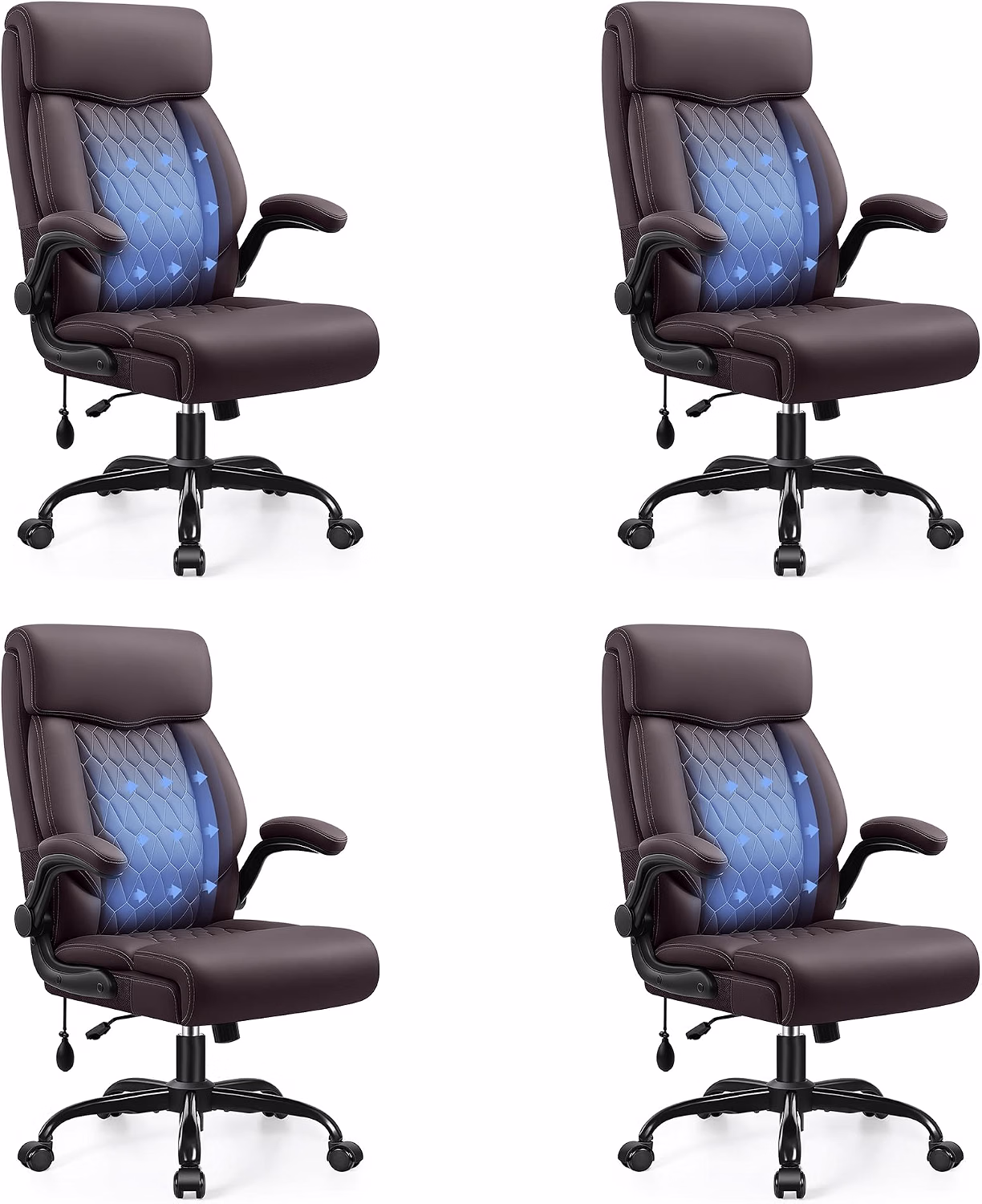 High Back Executive Office Chair with Inflatable Lumbar Support - Image 12