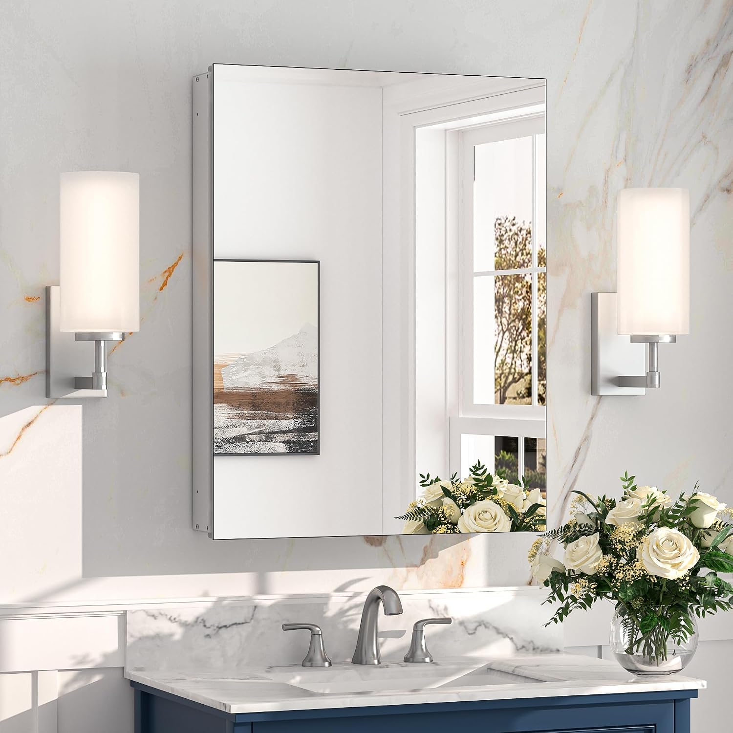 Black Medicine Cabinet with Mirror 20" x 26", Lightweight Aluminum - Image 28