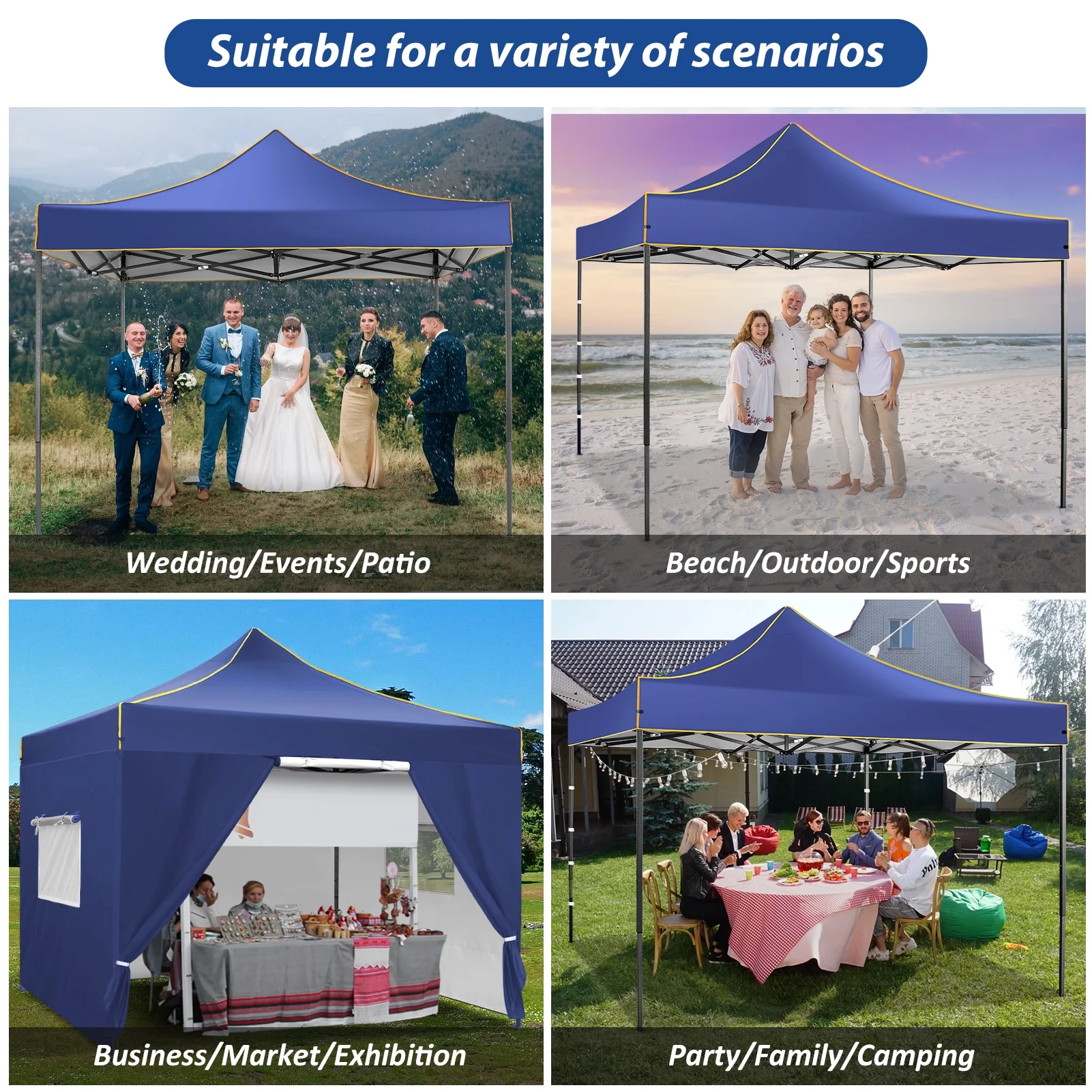 SANOPY 10'x10' Pop up Canopy Tent Anti-UV Waterproof Outdoor Gazebo Instant Party Wedding Backyard Canopy Tent Shade Shelter for Backyard, Patio, Parties,Khaki - Image 22