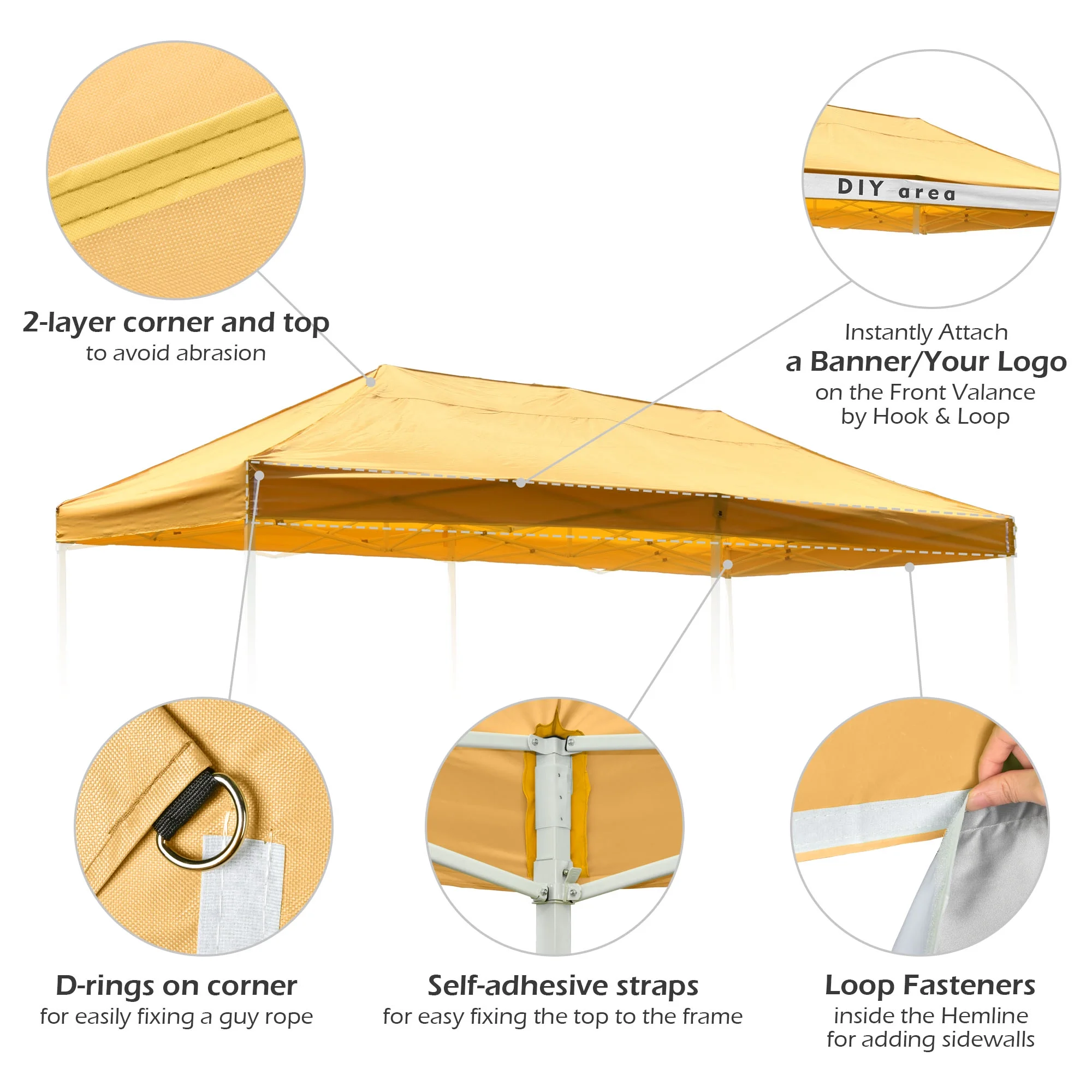 InstaHibit 10x20Ft Replacement Pop up Canopy Top Sunshade Cover Outdoor Patio - Image 20